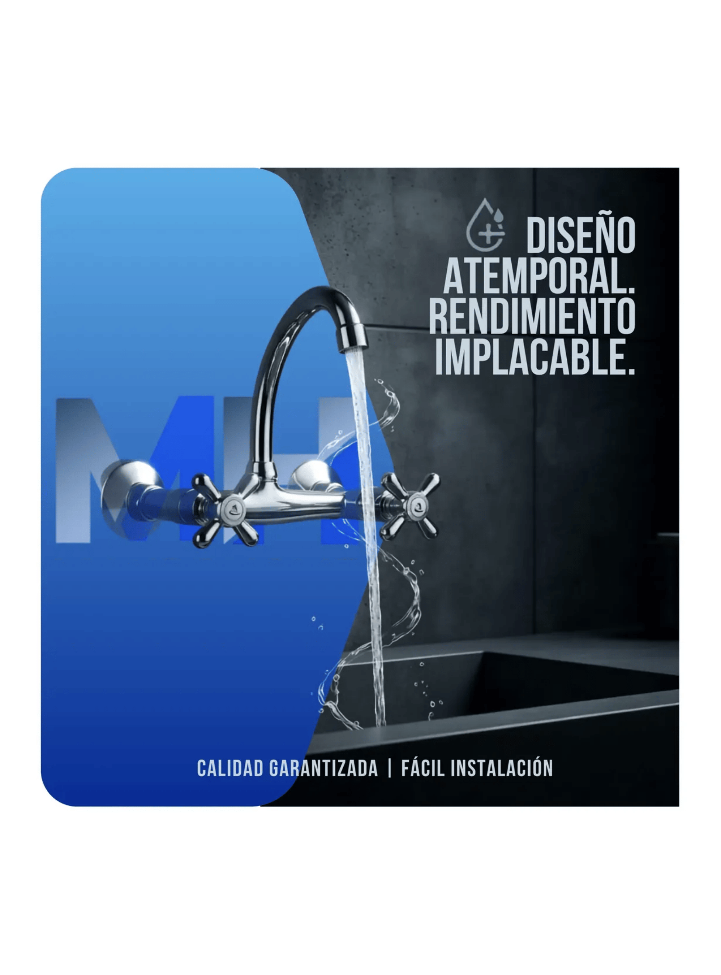 Grifer a Llave Lavaplatos Al Muro Aquakit Laguna Combinacion-3