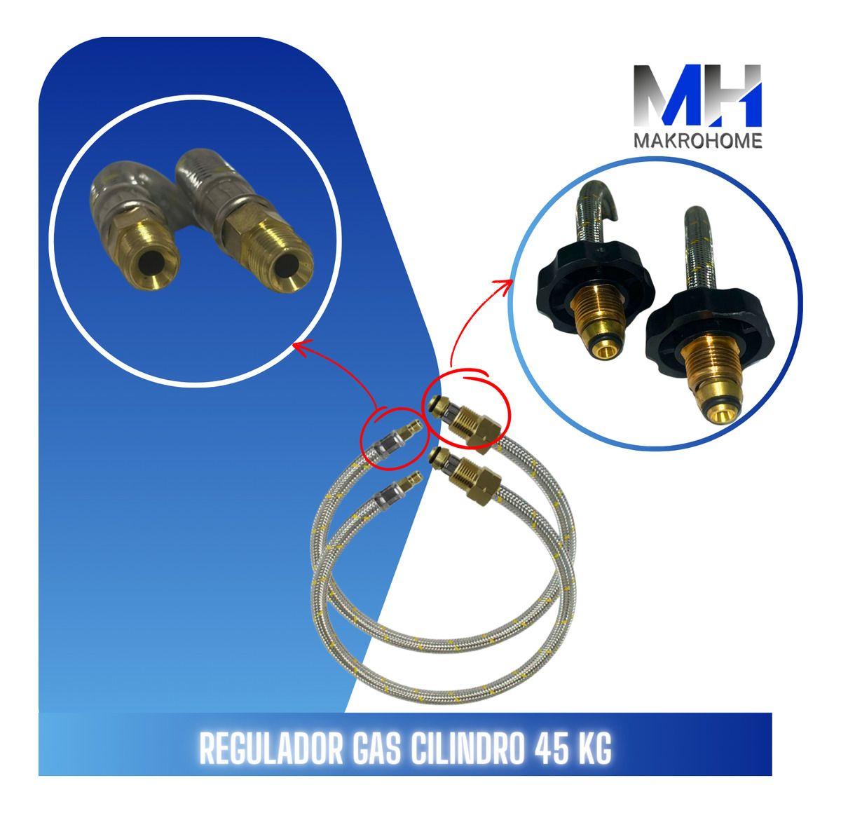Regulador Gas 45kg 2 Etapas Para Cilindro Domestico Kit-5