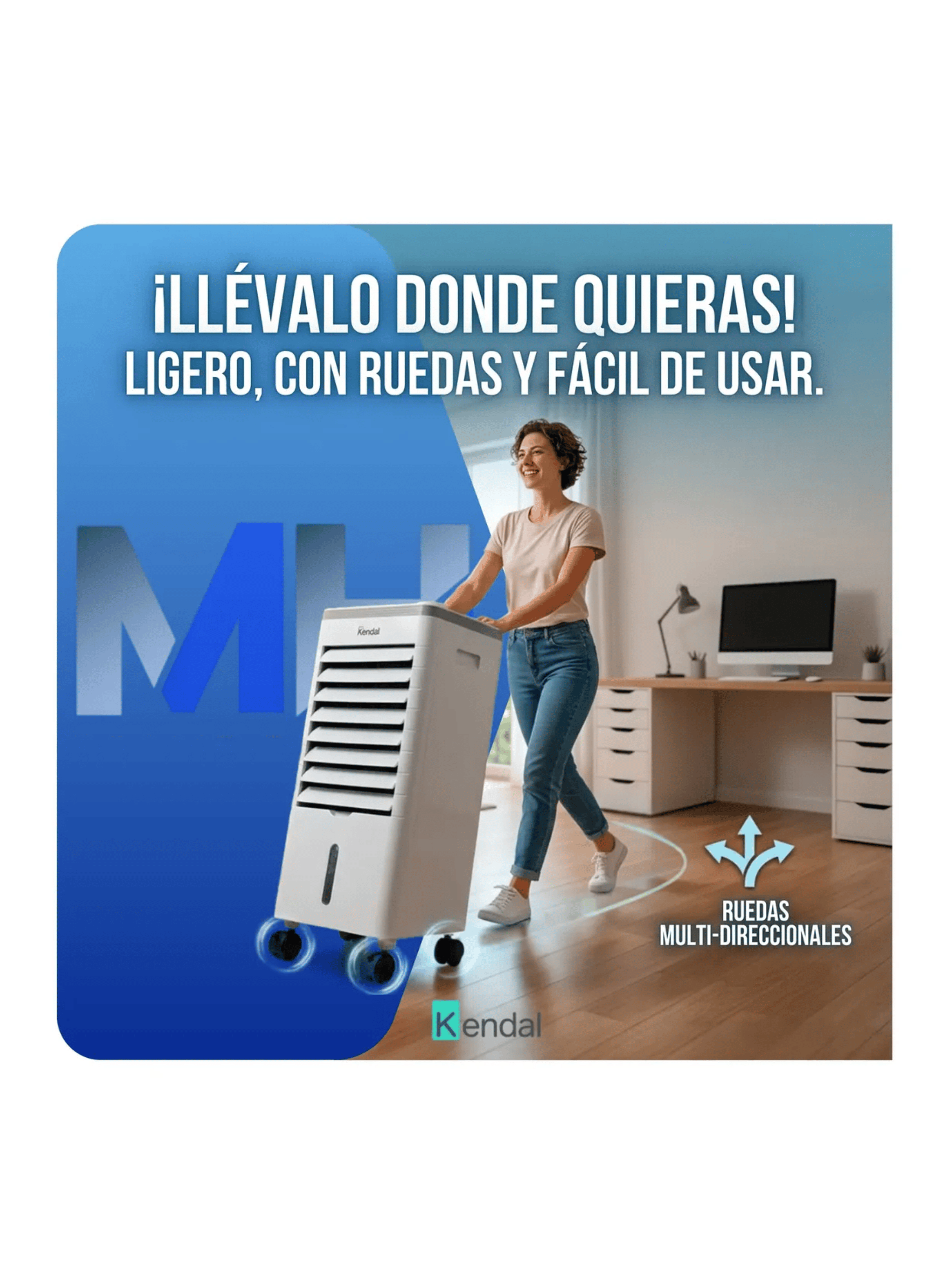 Enfriador De Aire Evaporativo 4 En 1 Kendal Kfl 100b 60w-5