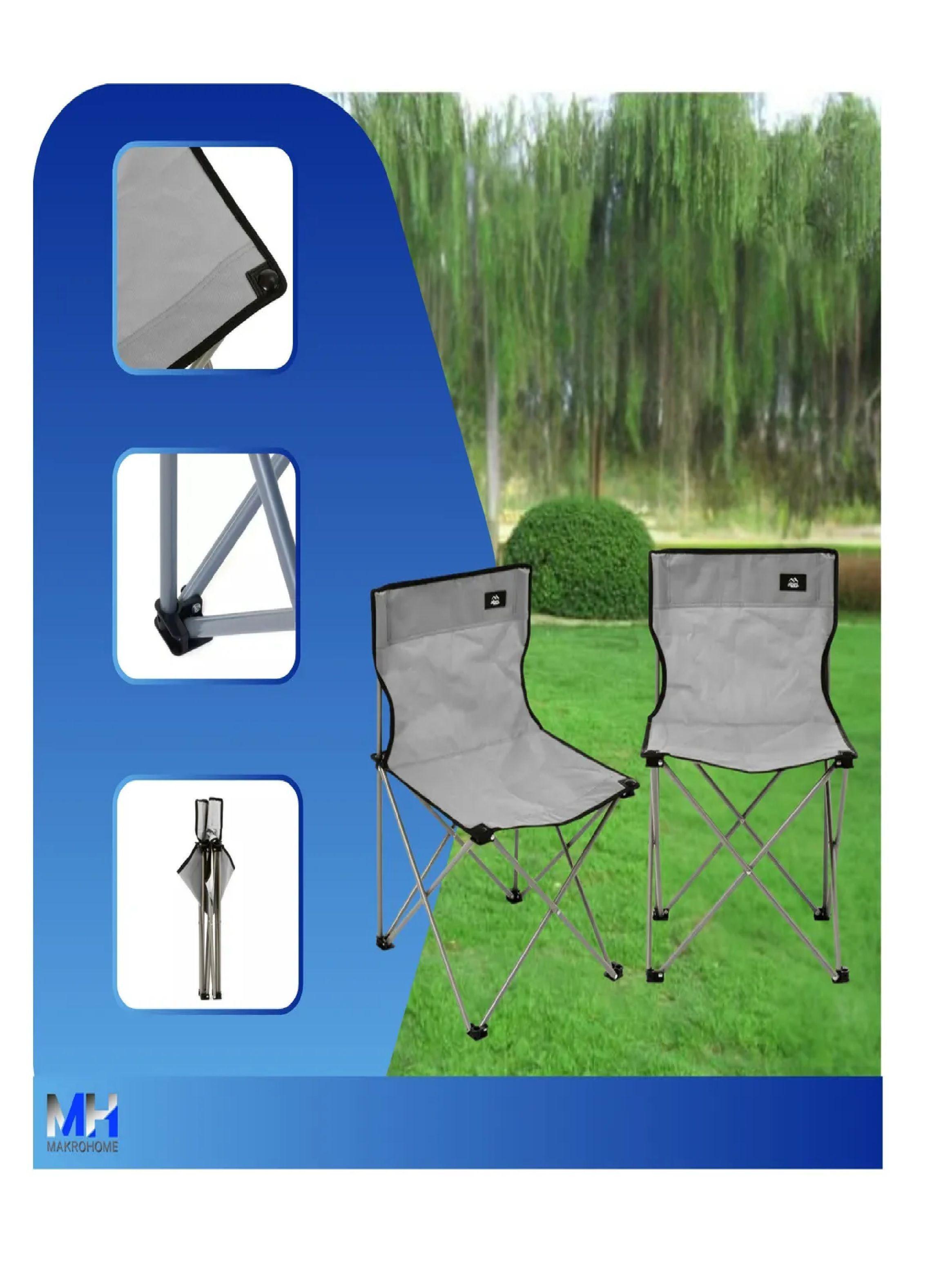 Silla De Camping Alpes 45x45x70cm Maxima Comodidad Gris-4