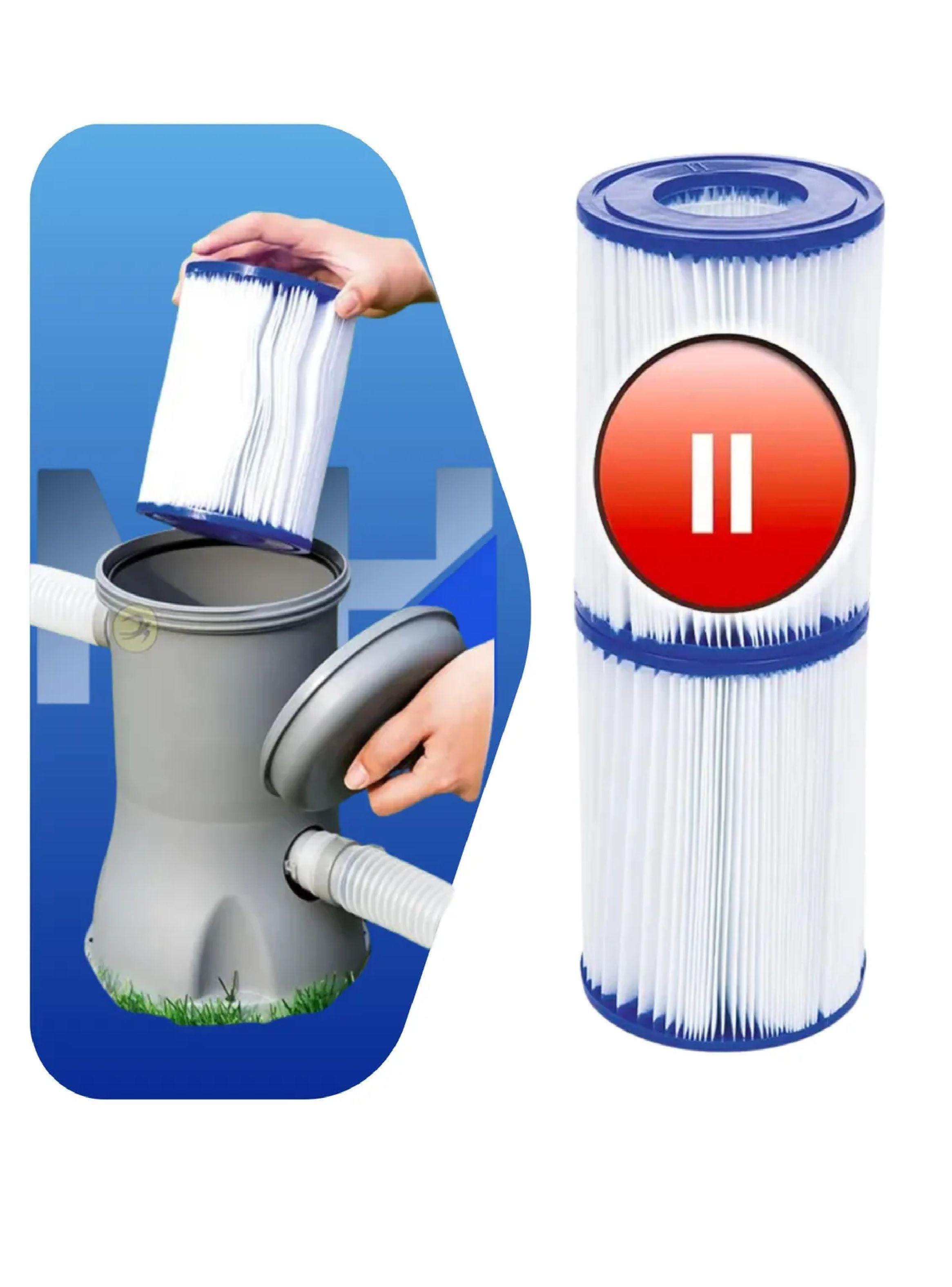 Pack X4 Cartuchos Filtro Bestway Tipo Ii 2 Agua Cristalina-2