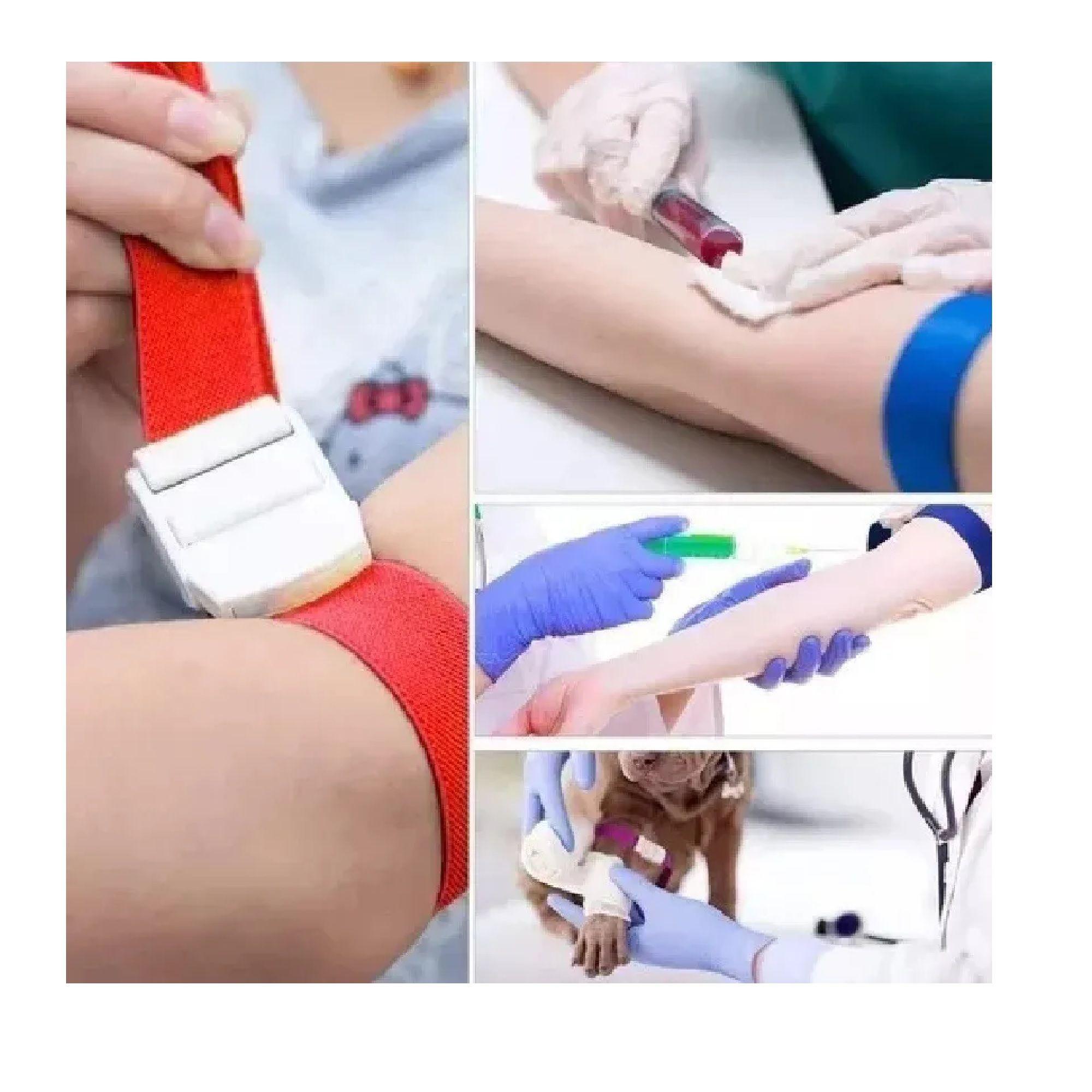 Torniquete Ligadura Elastico Hebilla Muestras Medicas Negro-3