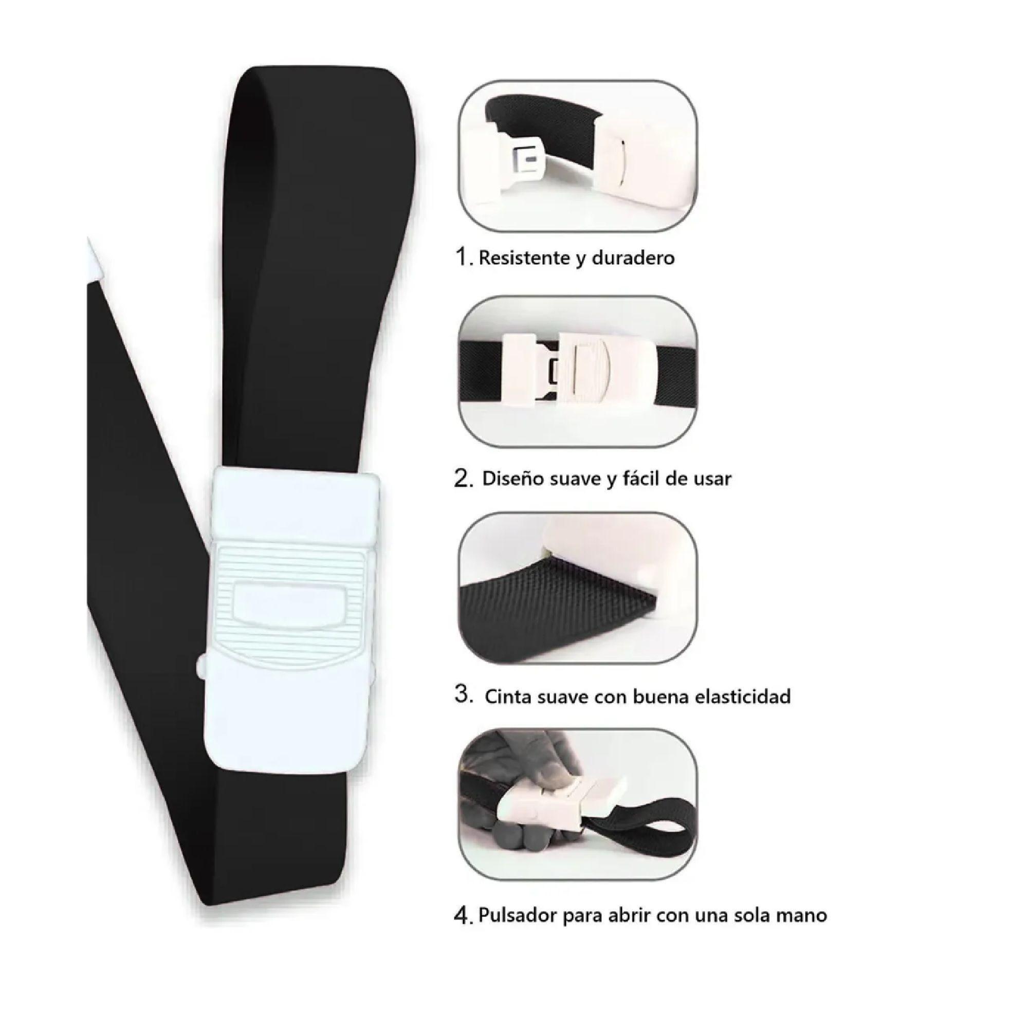 Torniquete Ligadura Elastico Hebilla Muestras Medicas Negro-4