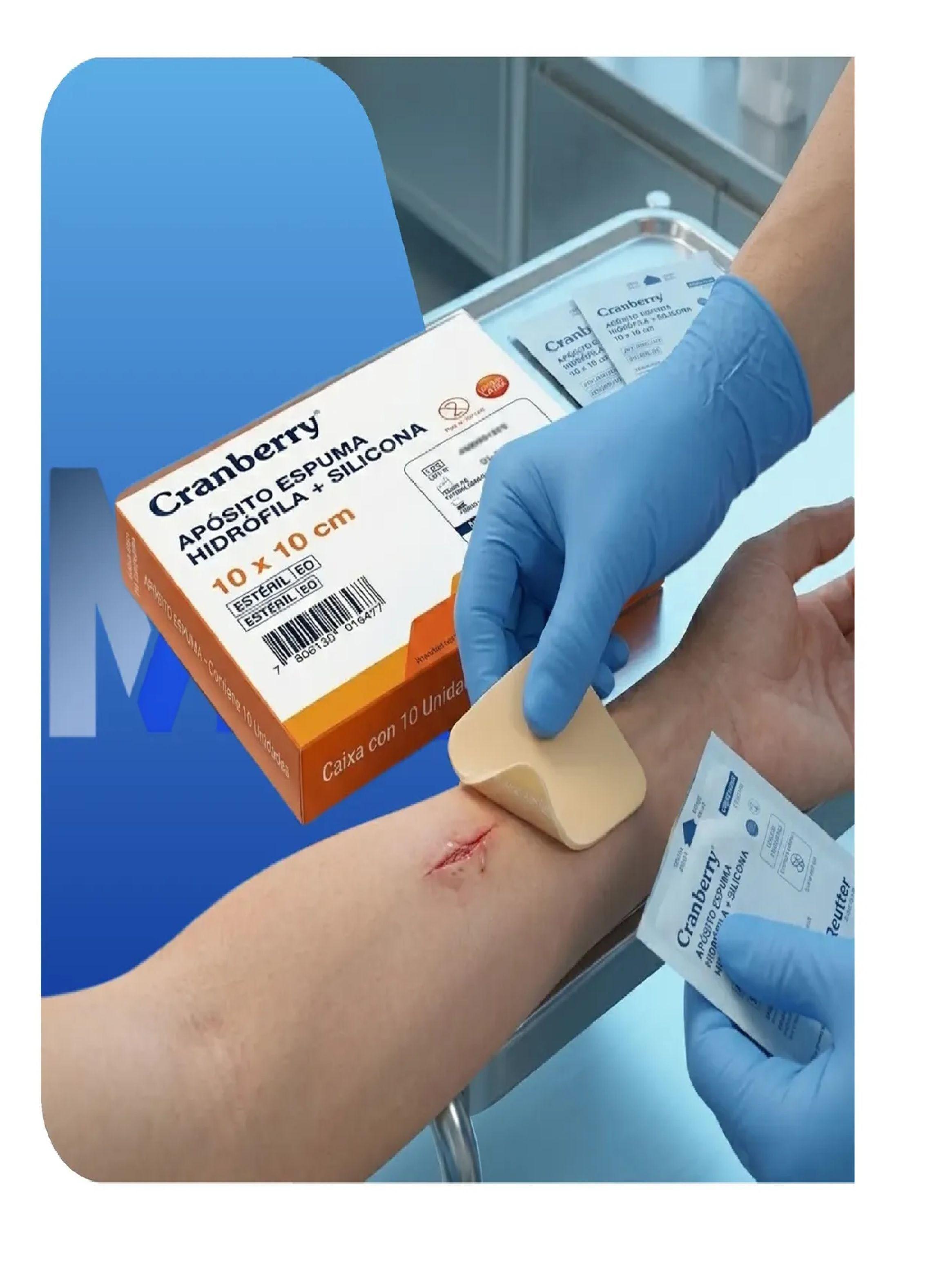 Aposito Espuma Hidrofila + Silicona 10x10 Cranberry Pack X10-3