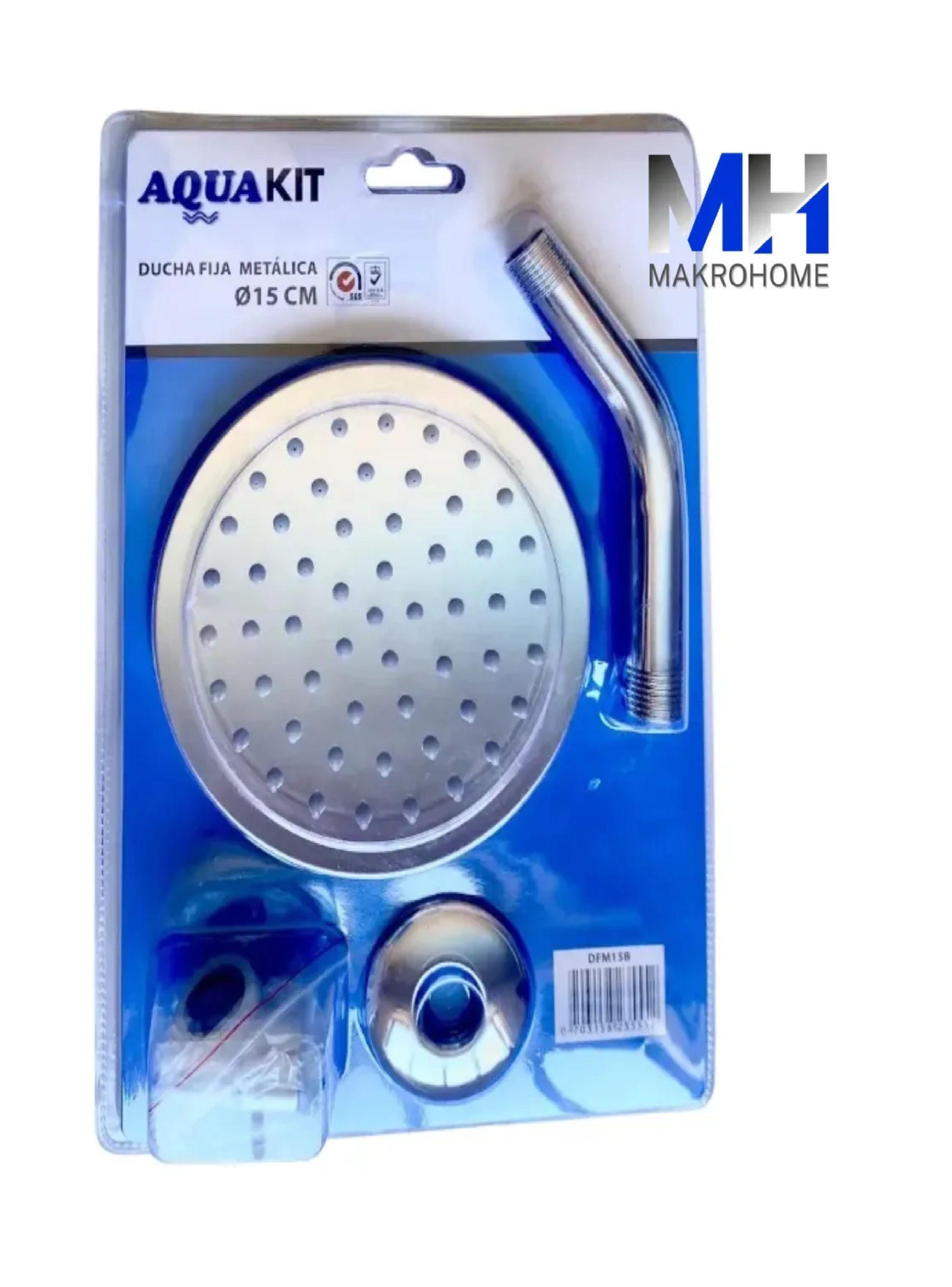 Ducha Fija Metalica 15cm +brazo 15cm Elegancia Y Resistencia-3