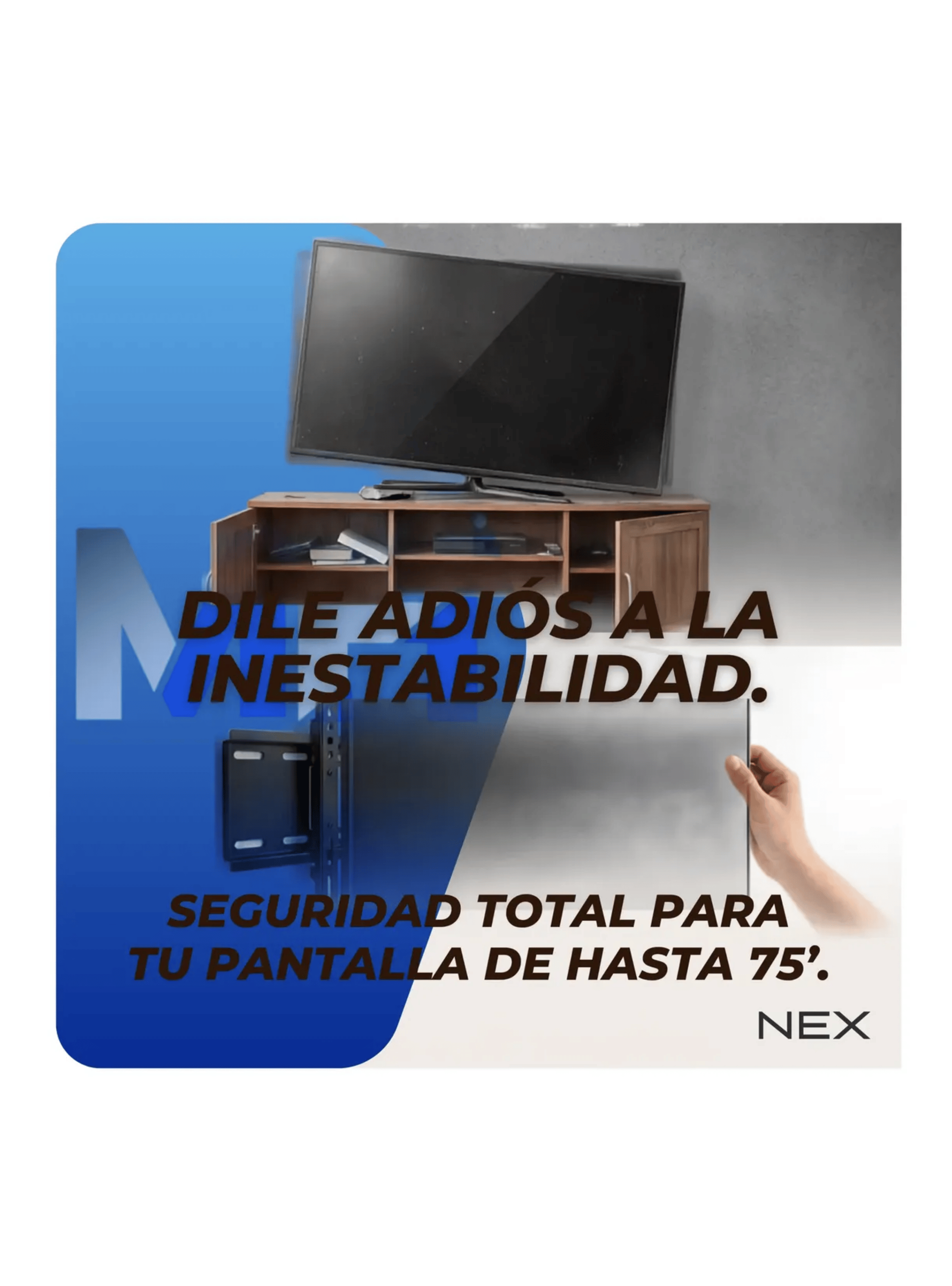 Soporte Tv 37 A 75 Pulgadas Nex Fijo Hasta 45kg Vesa 600x400-2