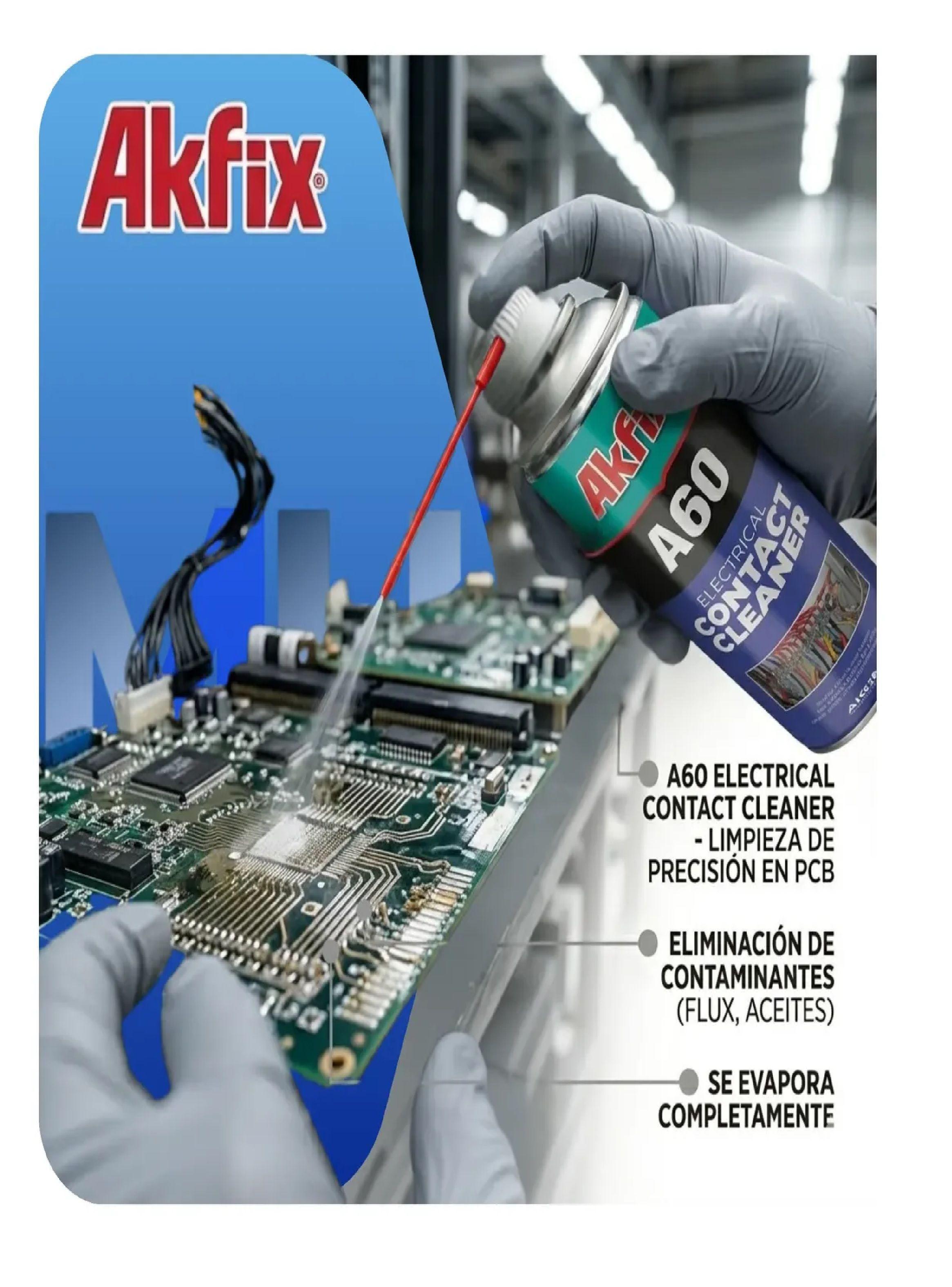 Pack 6 Limpia Contactos Electrico Akfix A60 Electronica 200m-6