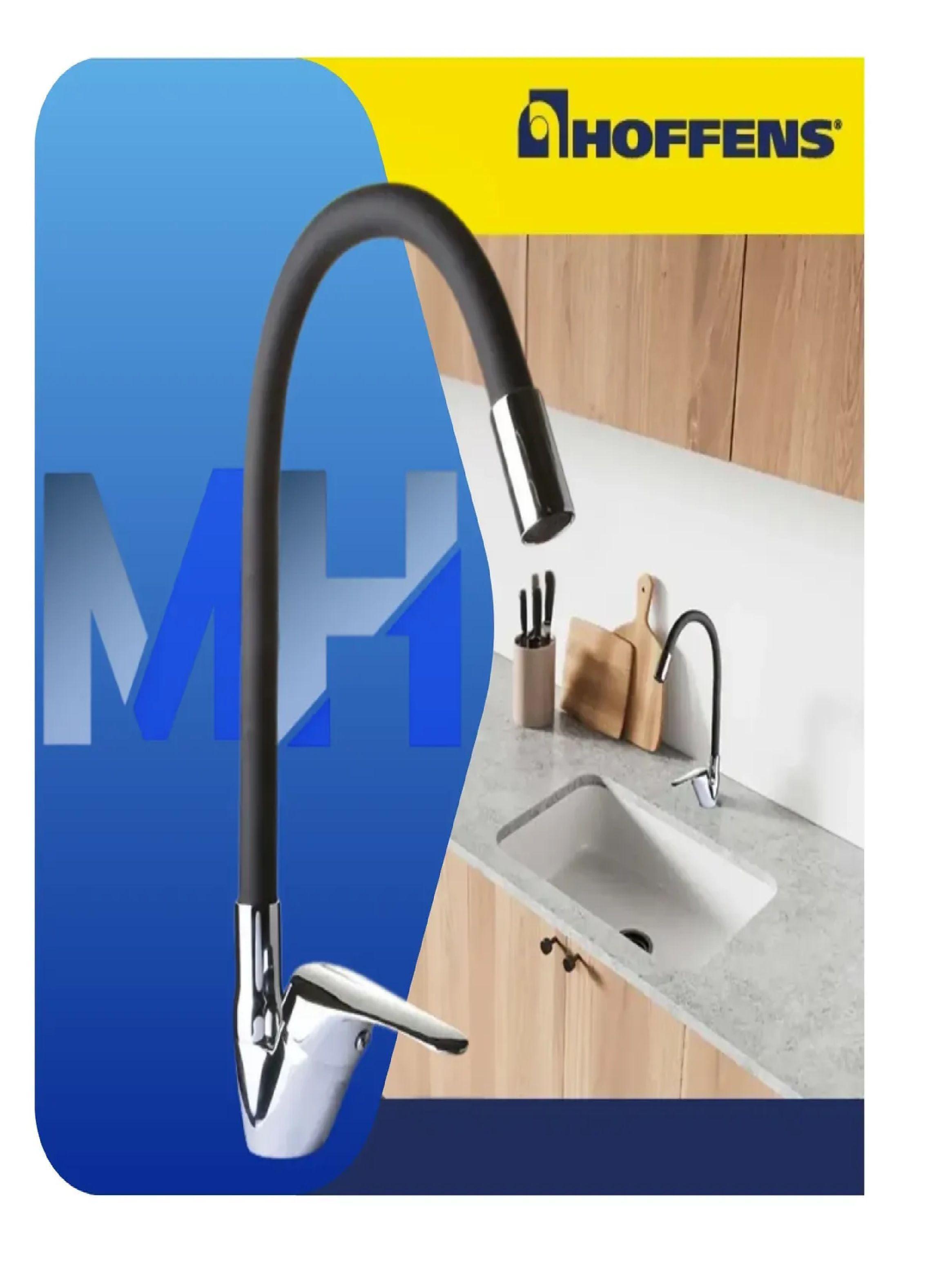 Llave Monomando Lavaplatos Cuello Flexible Negro Hoffens-2