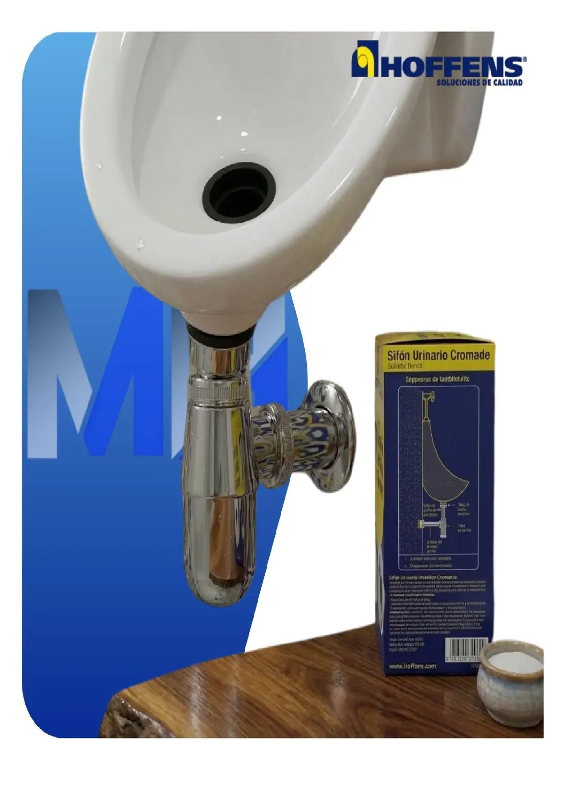 Sifon Urinario Cromado 40mm Con Tubo 20cm Salida Al Muro-4