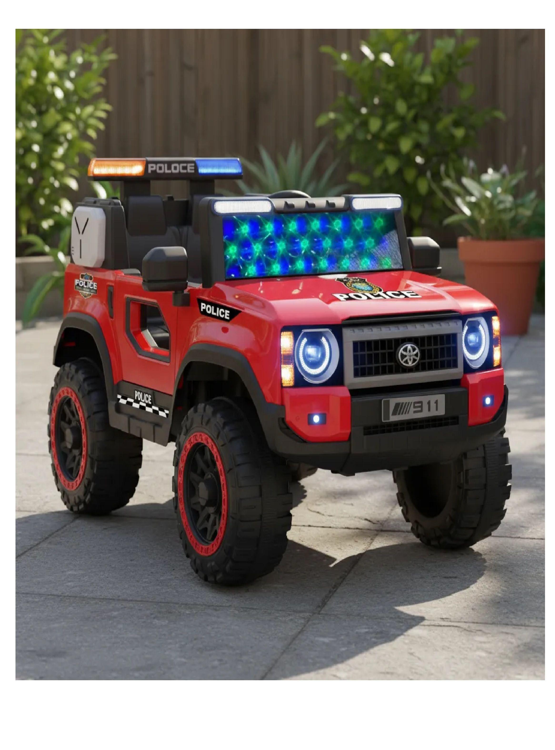 Auto Electrico Police 12v 2 Motores Aventura Y Seguridad Rojo-4