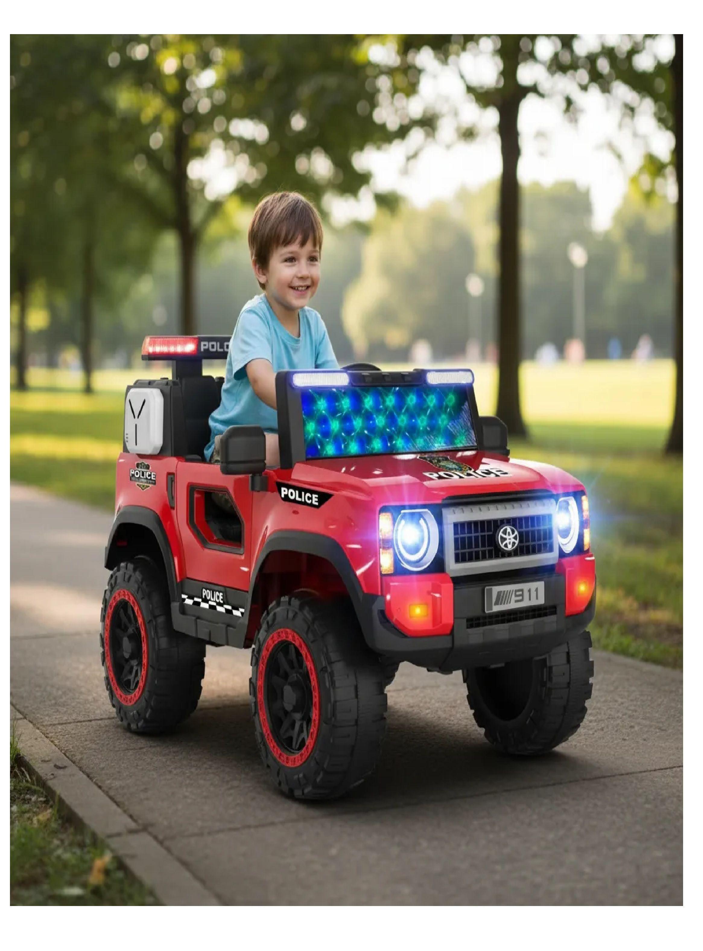 Auto Electrico Police 12v 2 Motores Aventura Y Seguridad Rojo-5