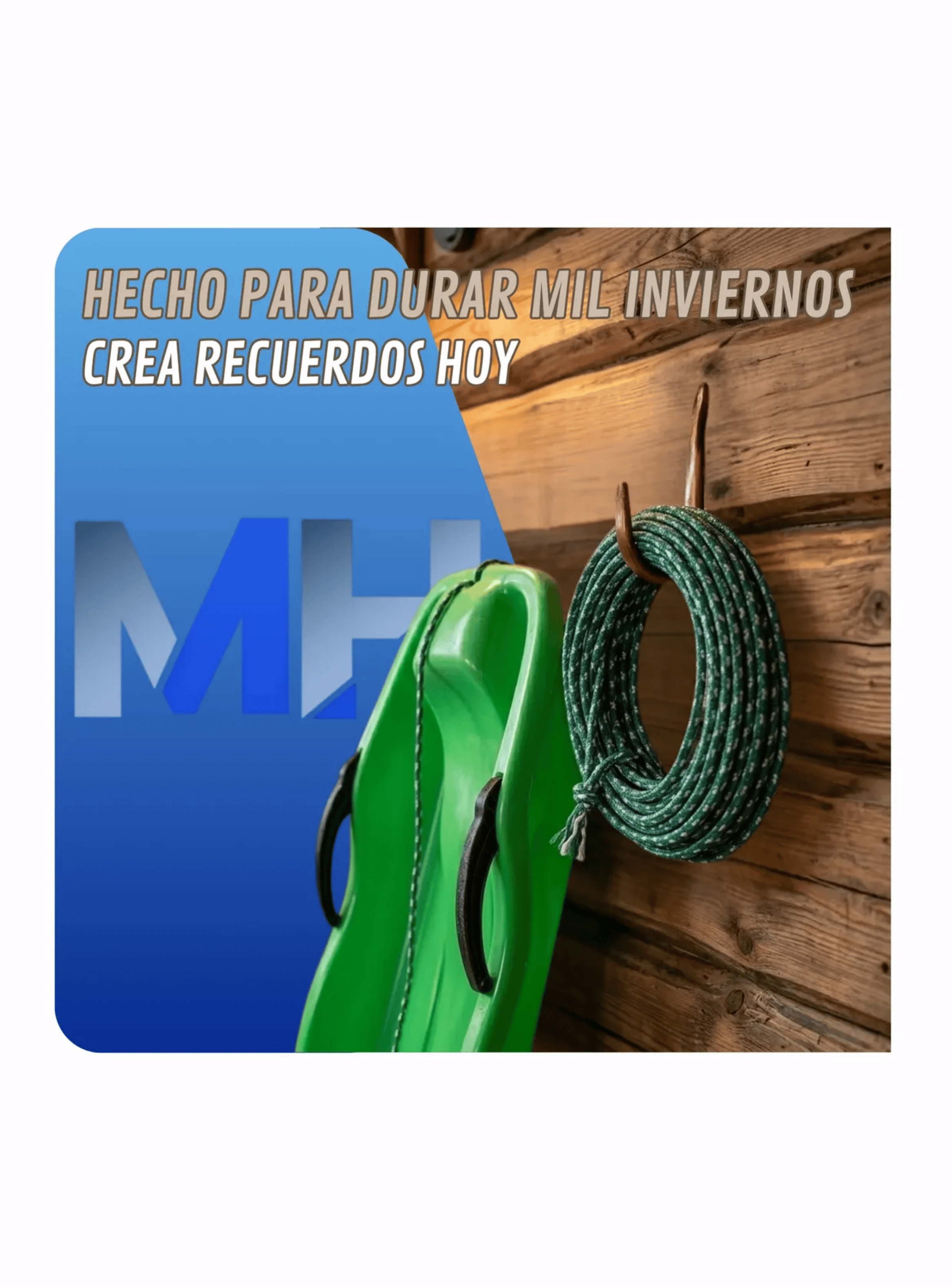 Trineo Para Nieve Reforzado Con Frenos Adultos Y Ni os Verde-5