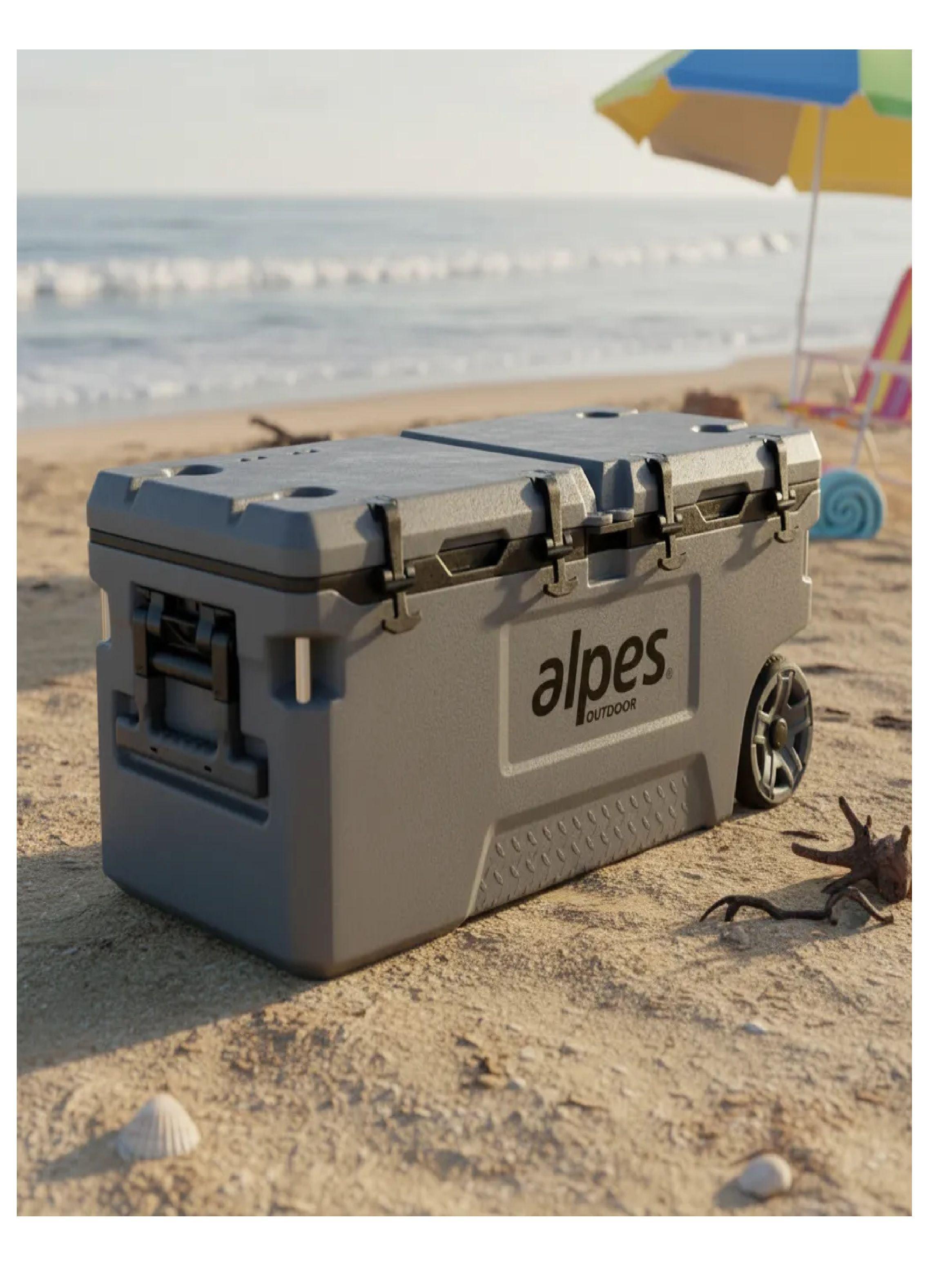 Cooler Nevera Rigida Con Ruedas Alpes 120 Litros-6