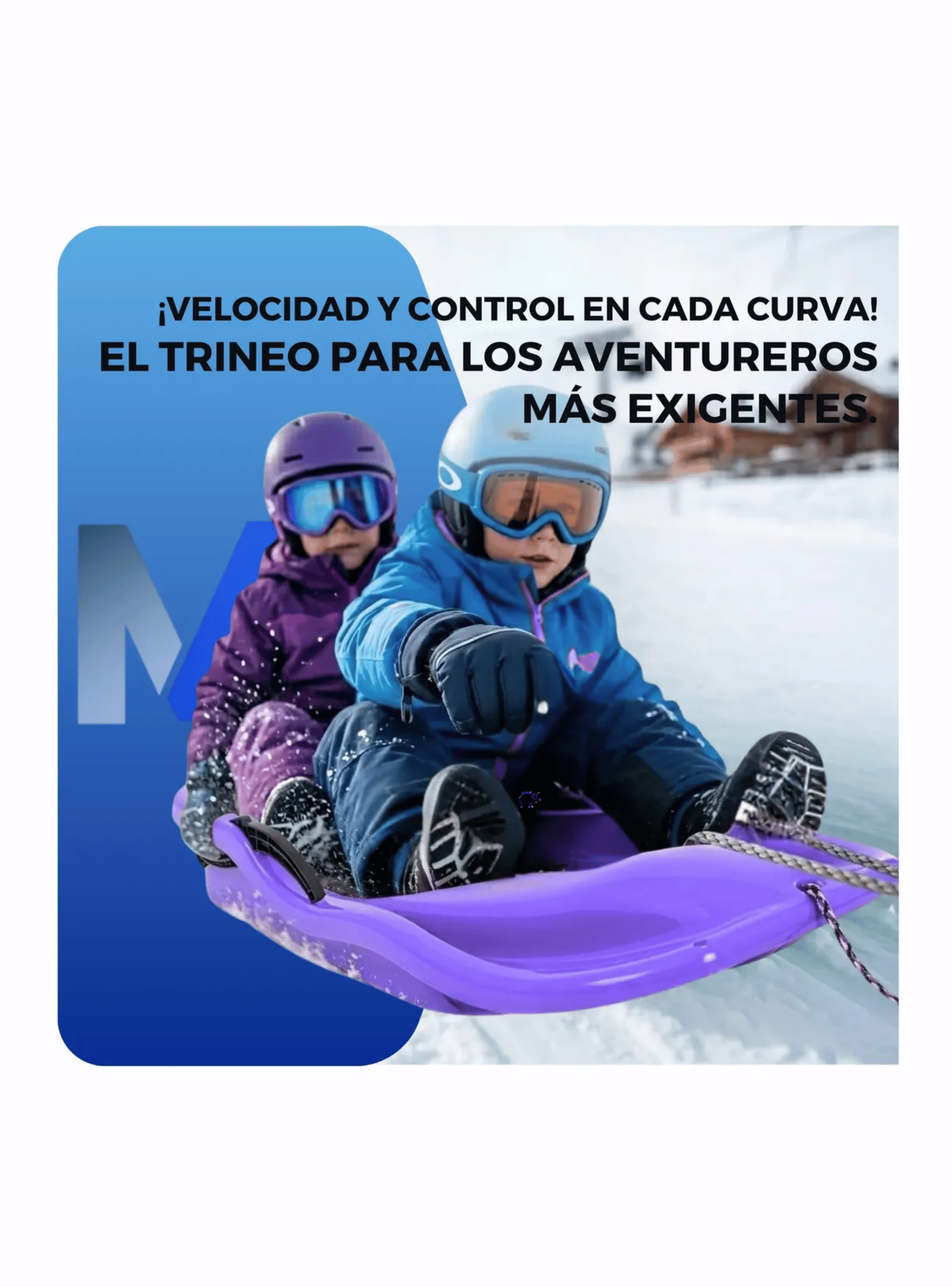 Trineo Para Nieve Reforzado Con Frenos Adultos Y Ni os Lila-1