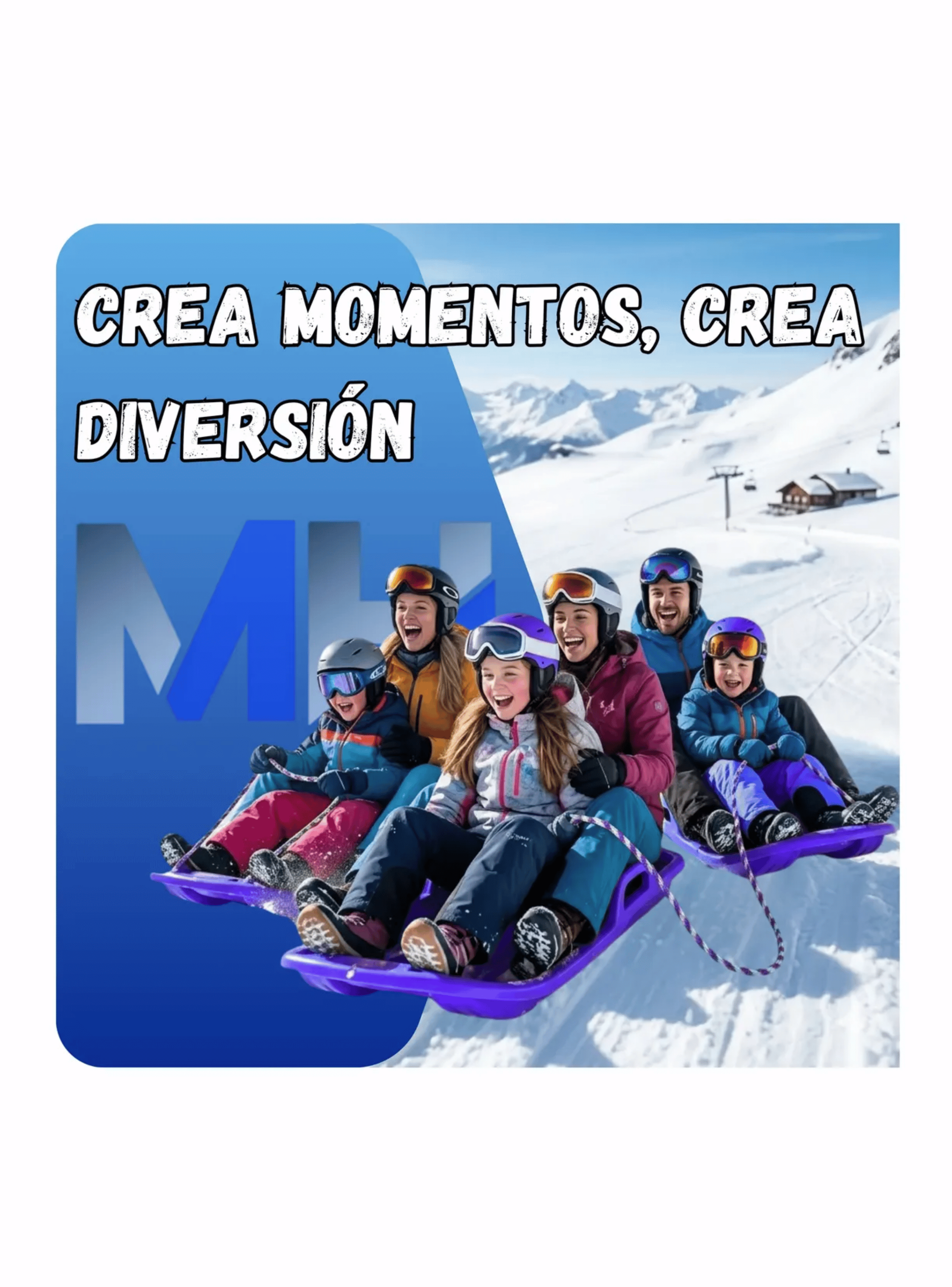 Trineo Para Nieve Reforzado Con Frenos Adultos Y Ni os Lila-2