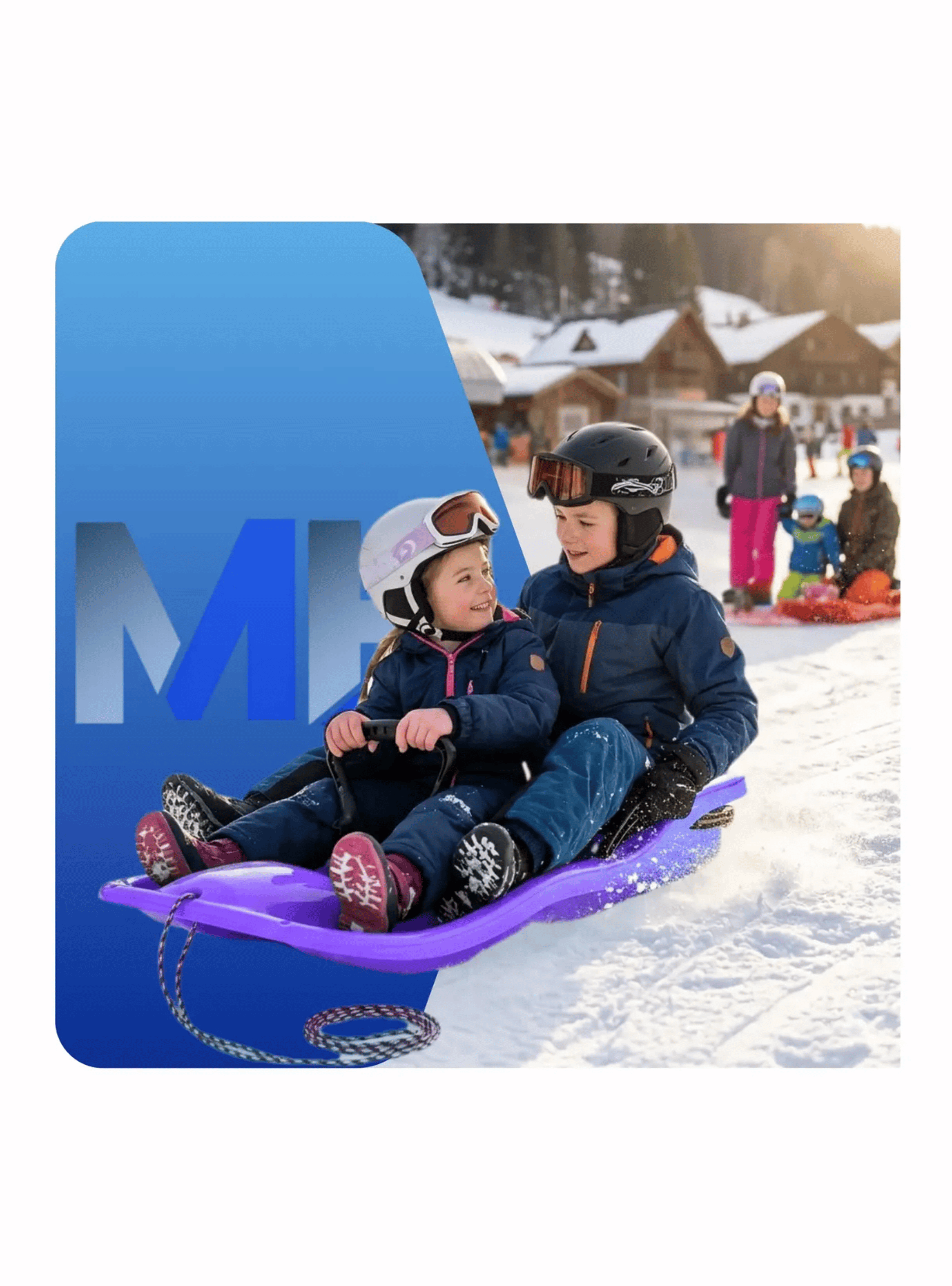 Trineo Para Nieve Reforzado Con Frenos Adultos Y Ni os Lila-4