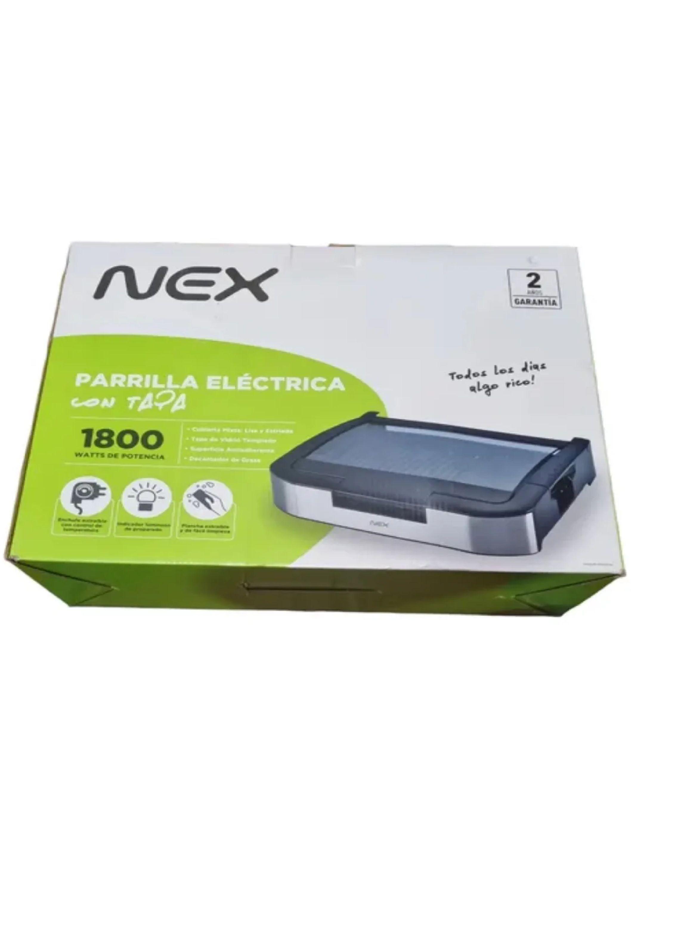 Parrilla Plancha Eléctrica Con Tapa Vidrio 1800w Nex Egw0121-4