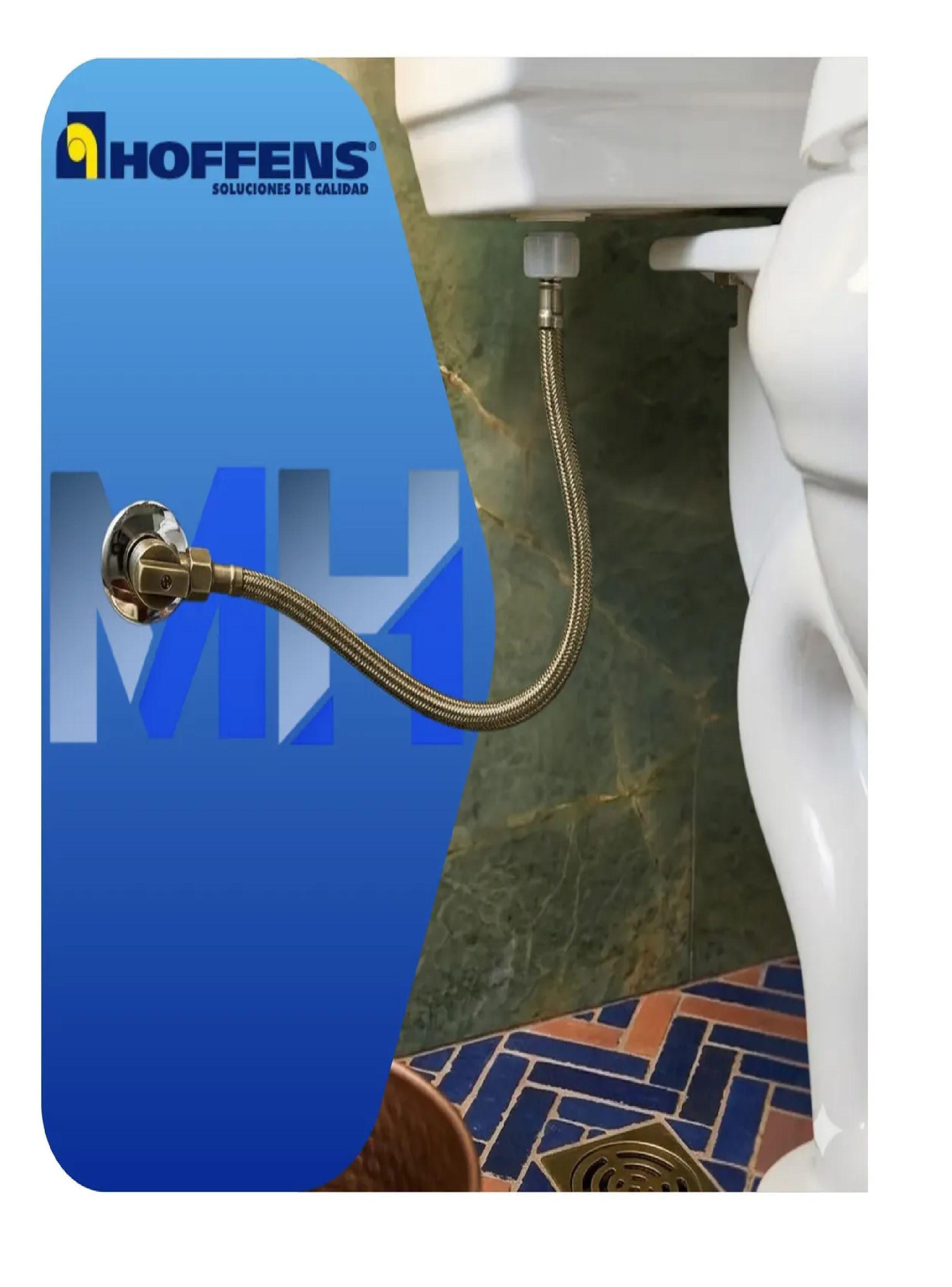 Kit Llave Angular Laton + Flexible Vinilo 35cm Wc Hoffens-4