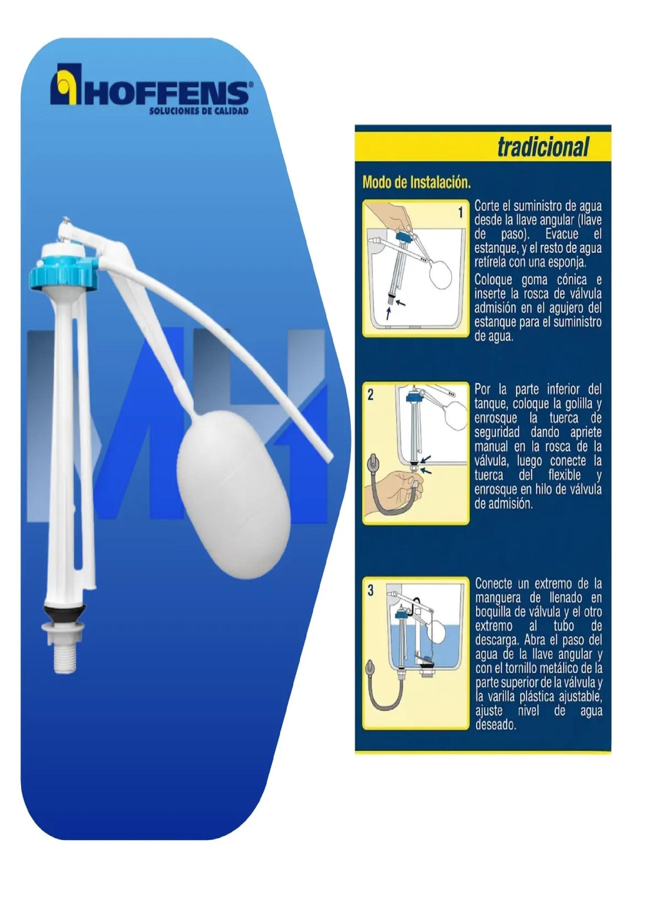 Valvula Admision Estanque Wc Tradicional 15/16 Con Flotador-4