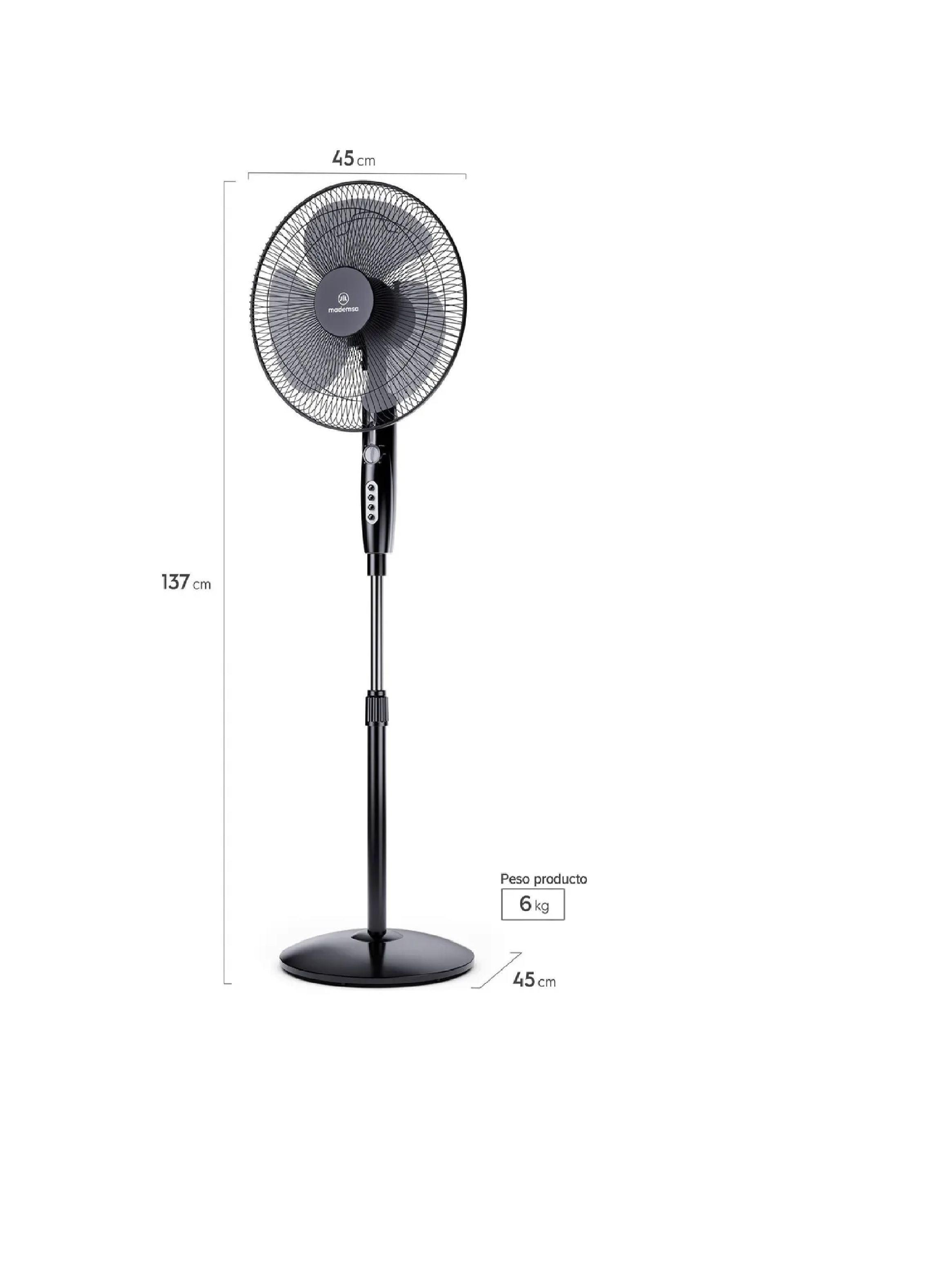 Ventilador Pedestal Mademsa 55w Timer Sf160-1