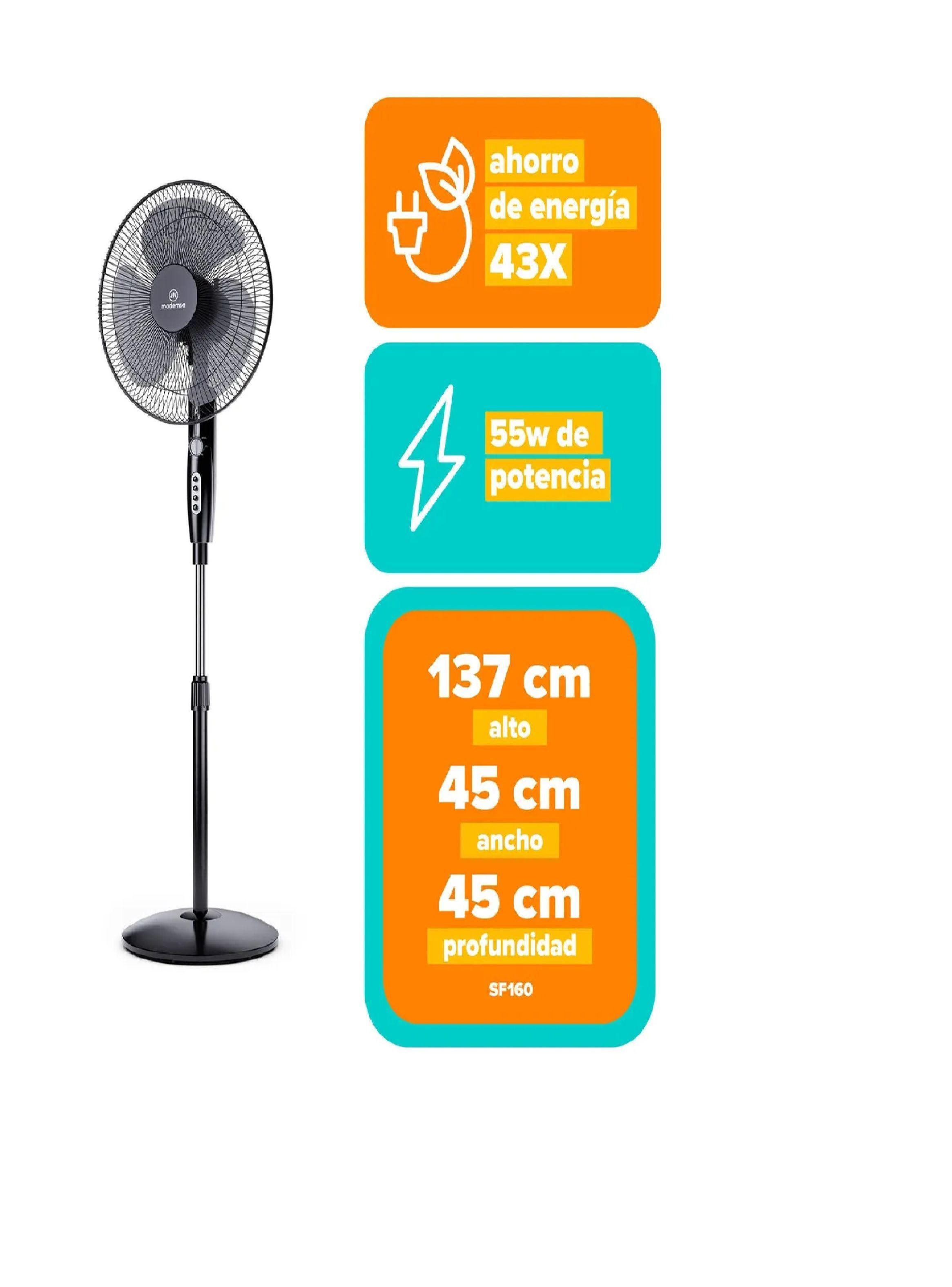 Ventilador Pedestal Mademsa 55w Timer Sf160-2