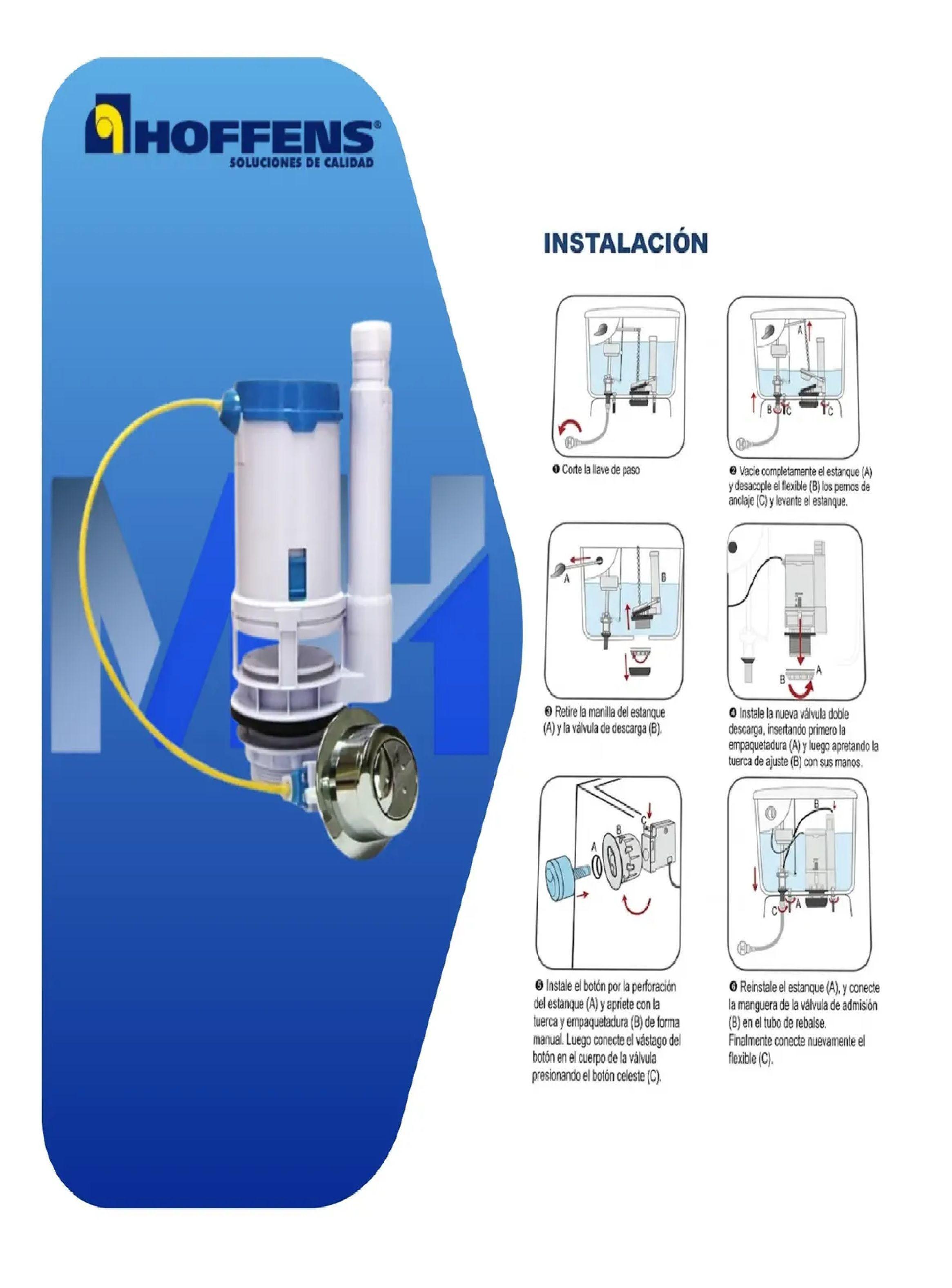 Valvula Doble Descarga Universal Boton Adaptable 38/48/58mm-4
