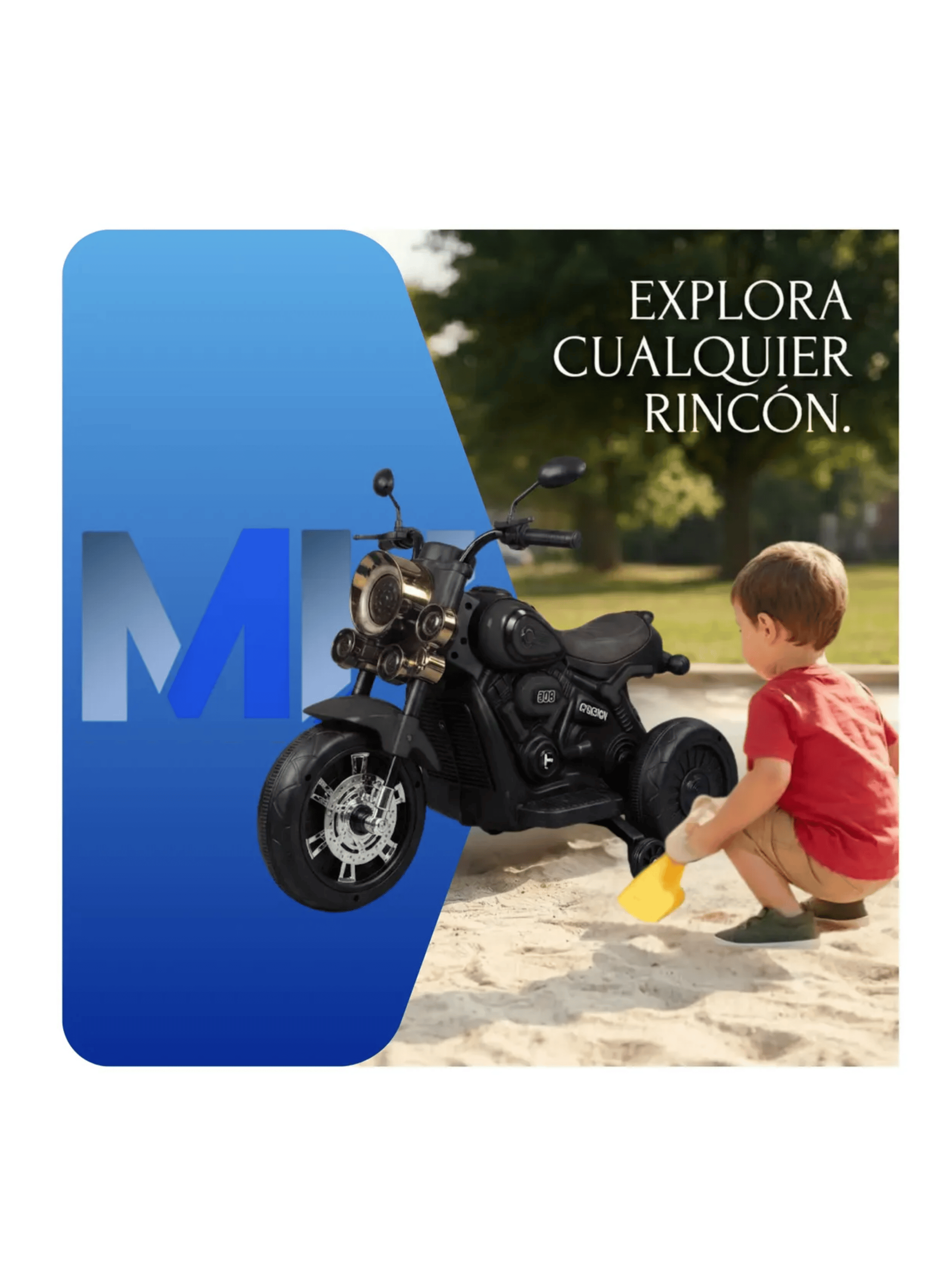 Moto Electrica Infantil 3 Ruedas Estilo Chopper Bateria-3