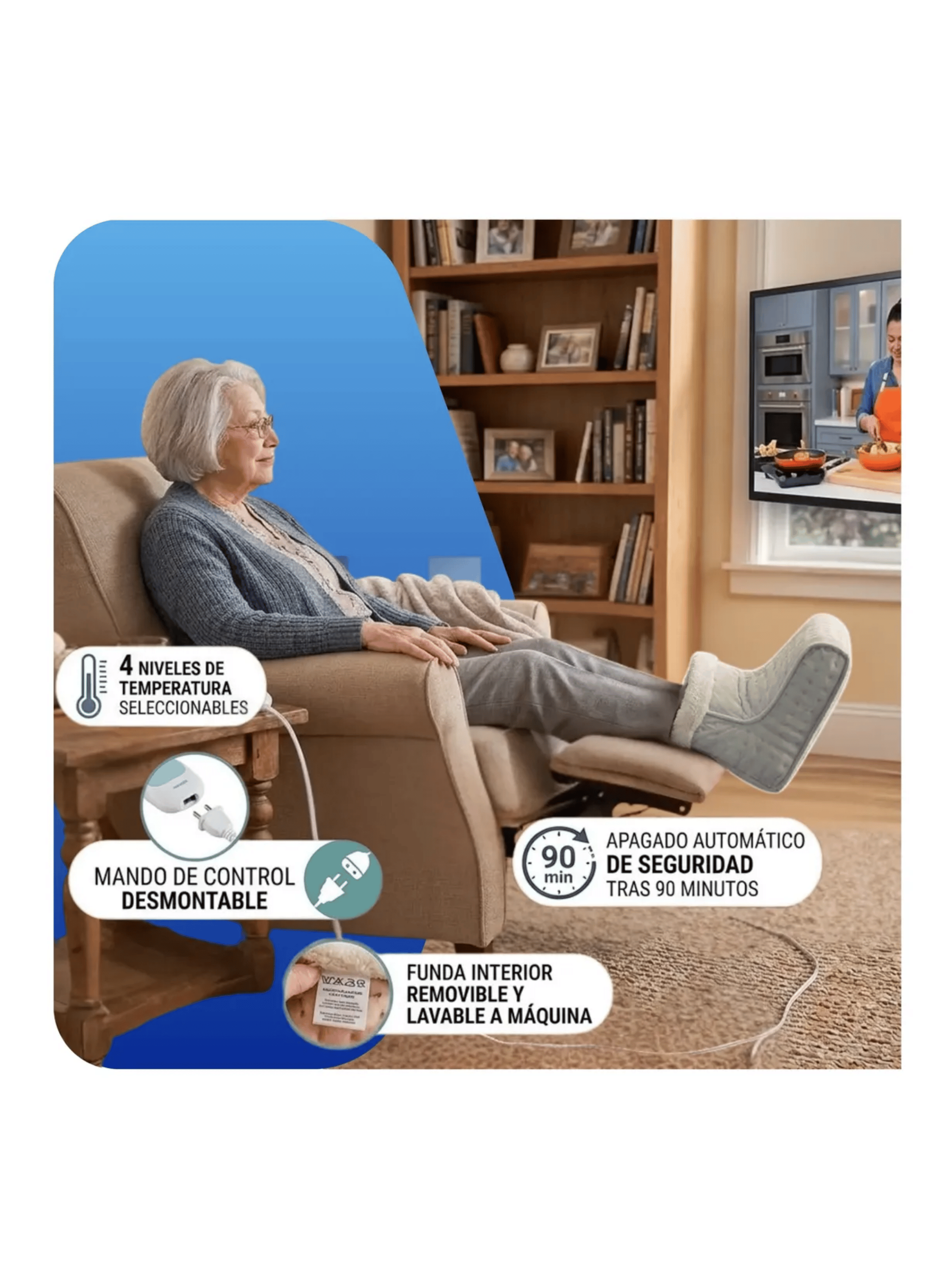 Pack Invierno Nex Frazada Electrica 110w Botas Calefactora-6