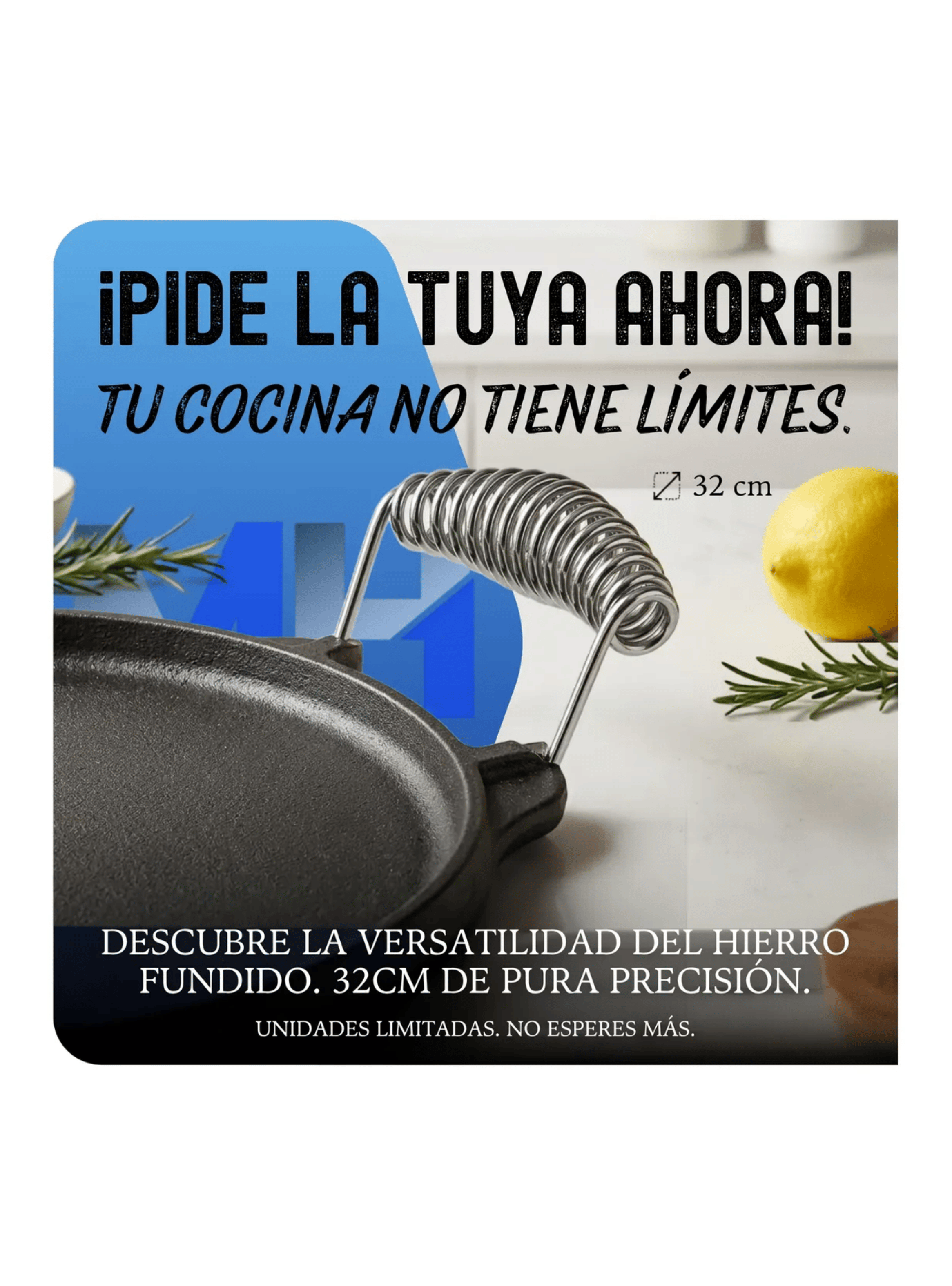 Plancha Churrasquera Reversible Fierro Fundido 32cm Asas-5