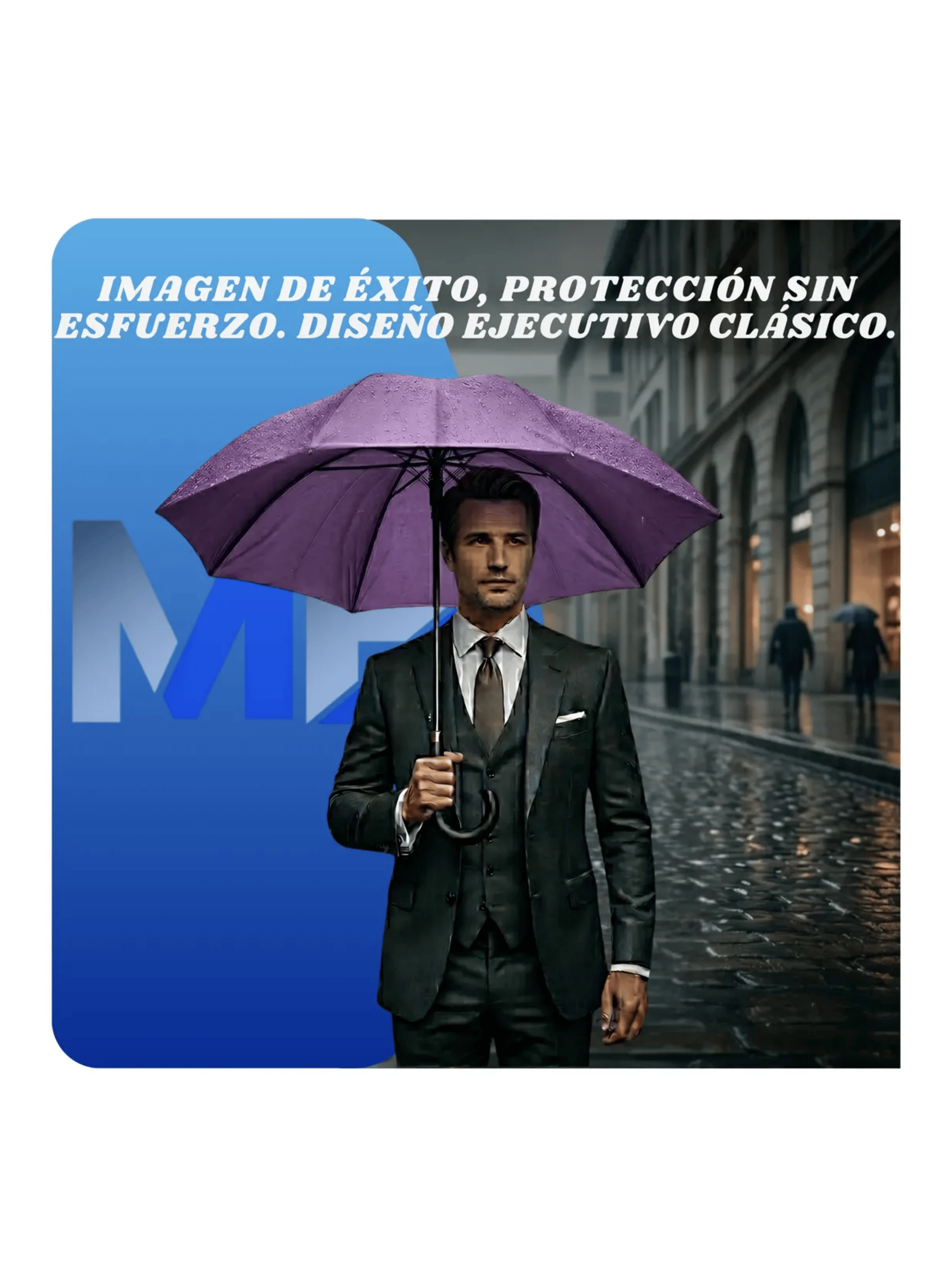 Paraguas Ejecutivo Automatico 100cm Proteccion Uv Reforzado Lila-4