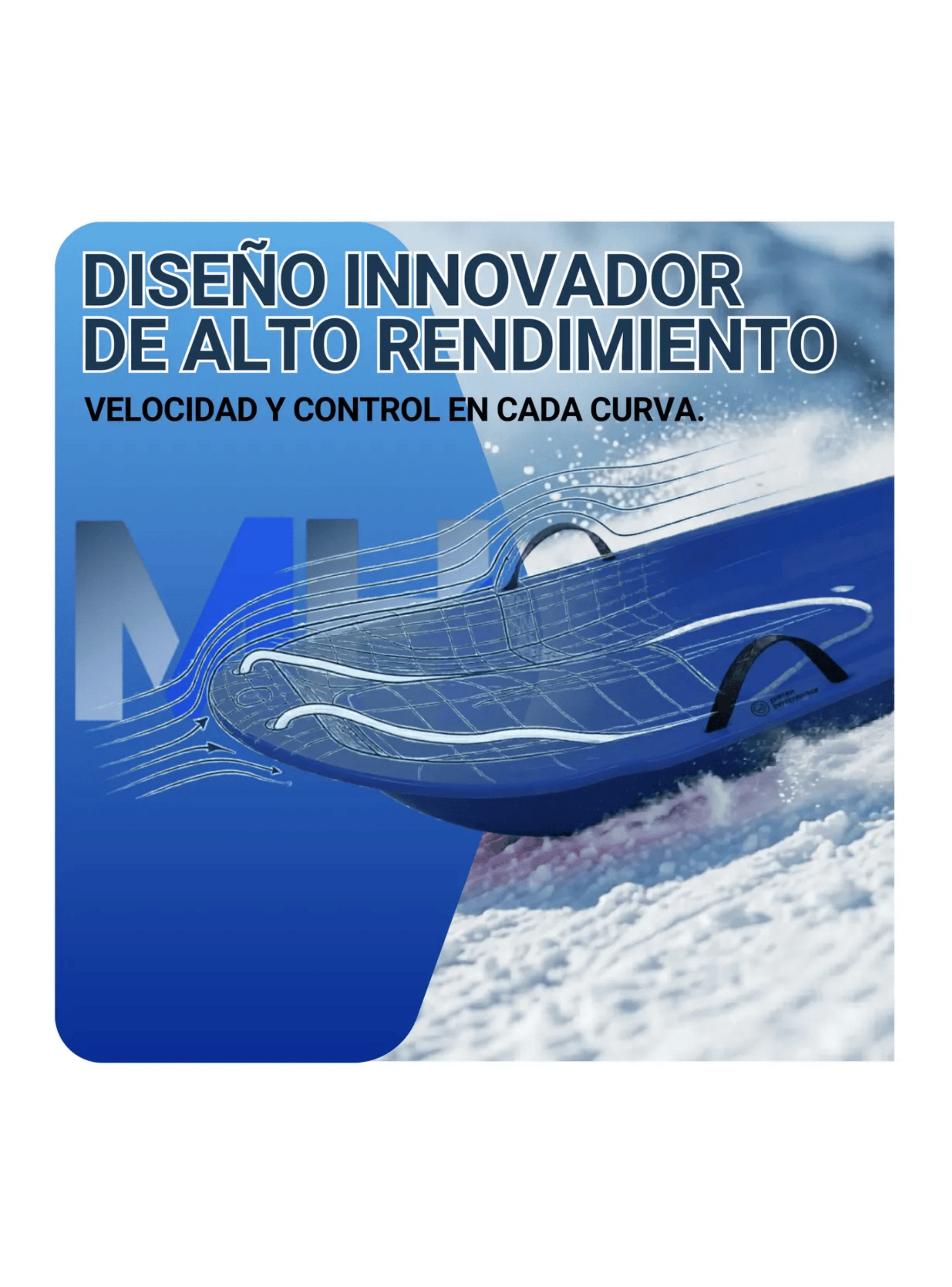 Trineo Nieve Deslizante Con Agarre Y Cuerda Ni os Y Adultos Azul-2