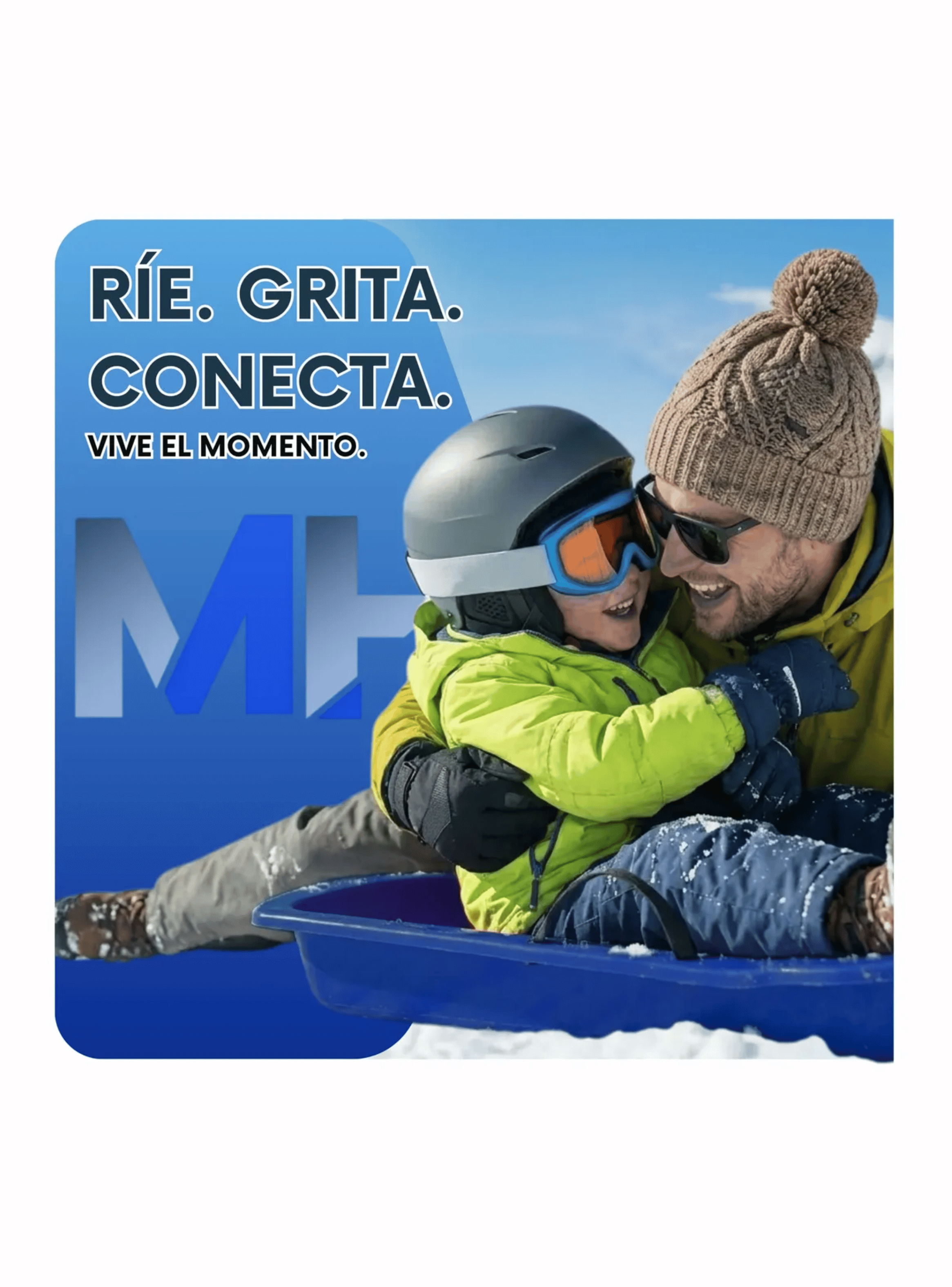 Trineo Nieve Deslizante Con Agarre Y Cuerda Ni os Y Adultos Azul-3