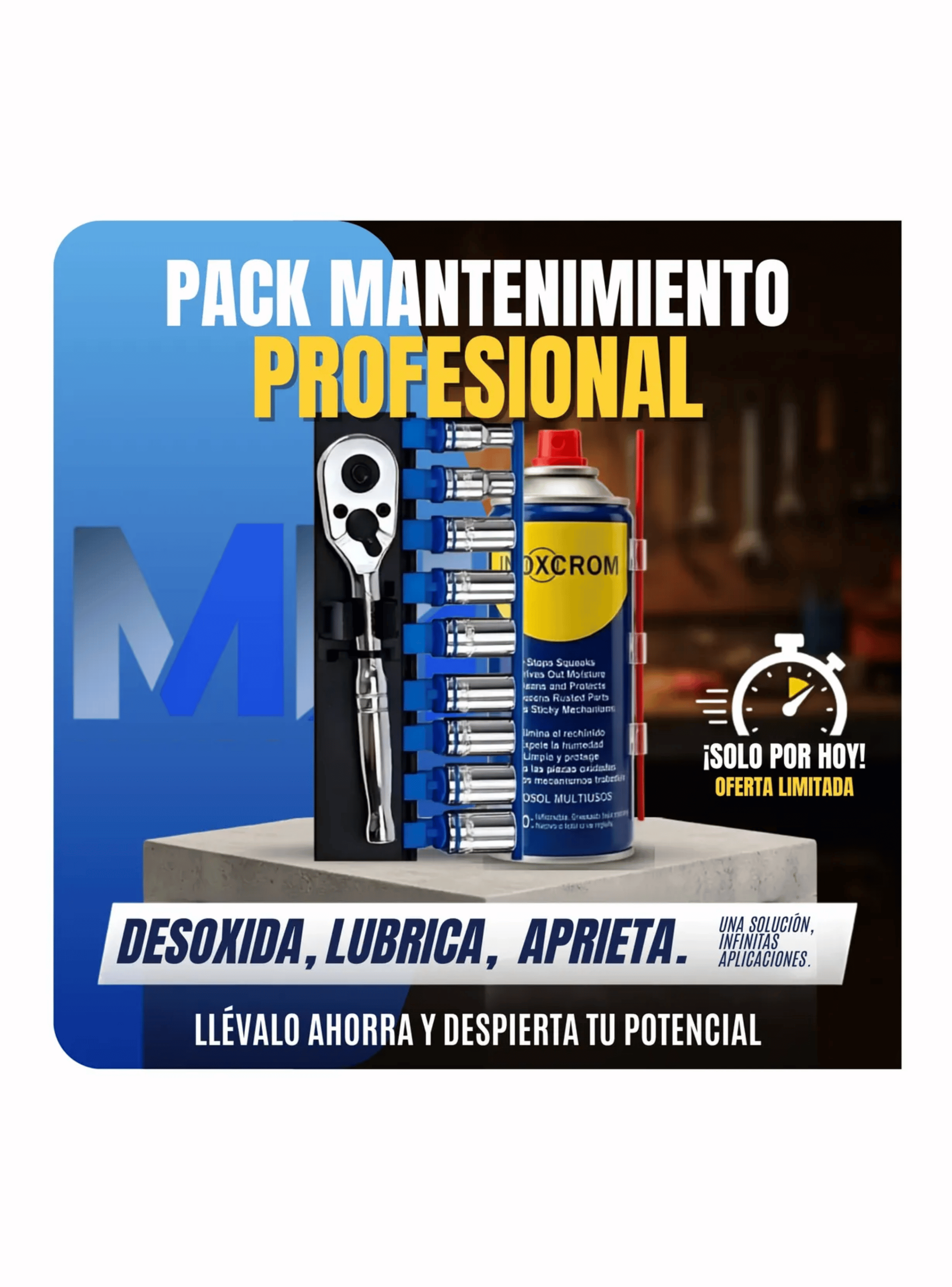 Juego Dados Llave Chicharra Robust 11p Lubricante Inoxcrom-5