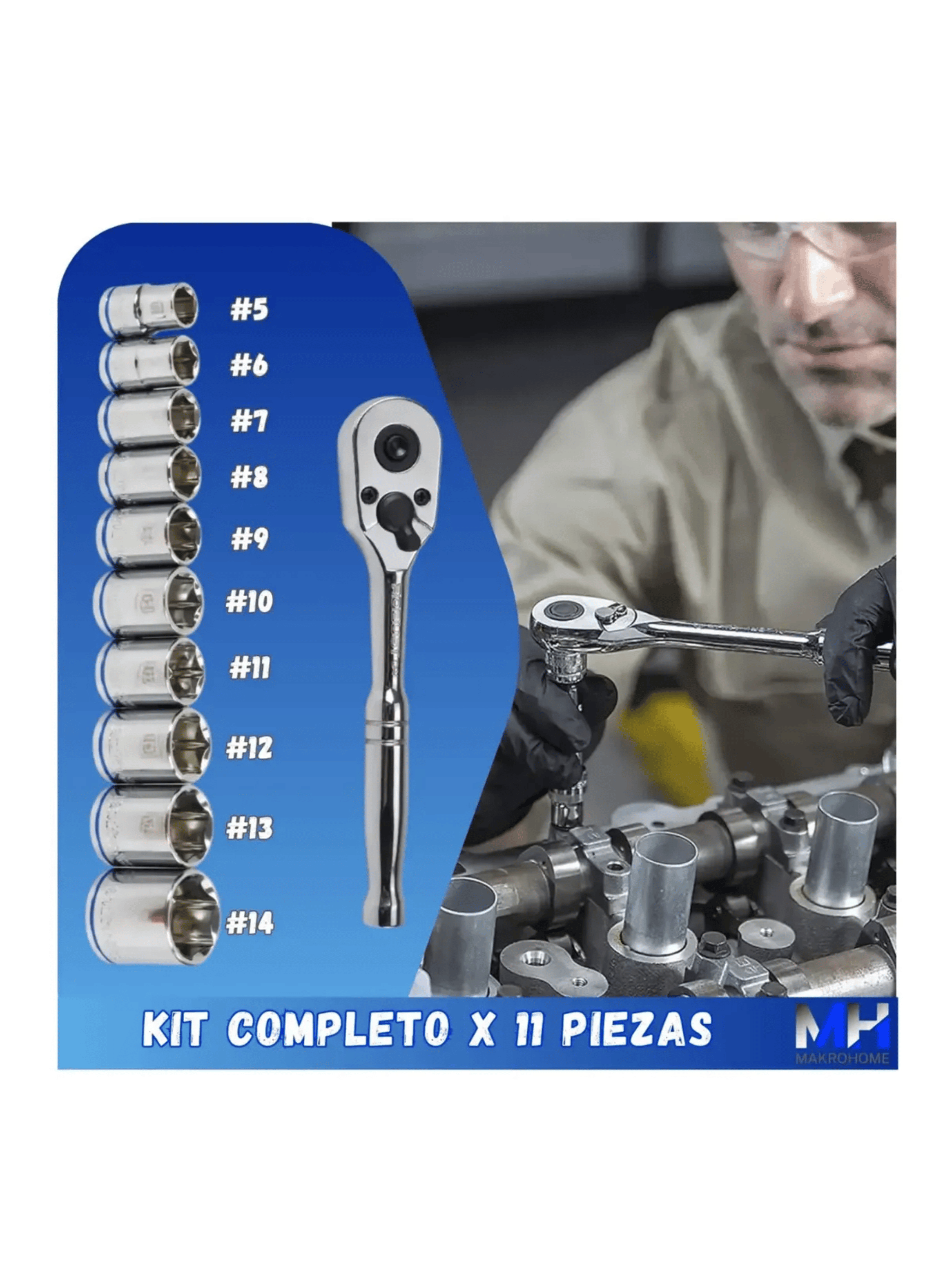 Juego Dados Llave Chicharra Robust 11p Lubricante Inoxcrom-6
