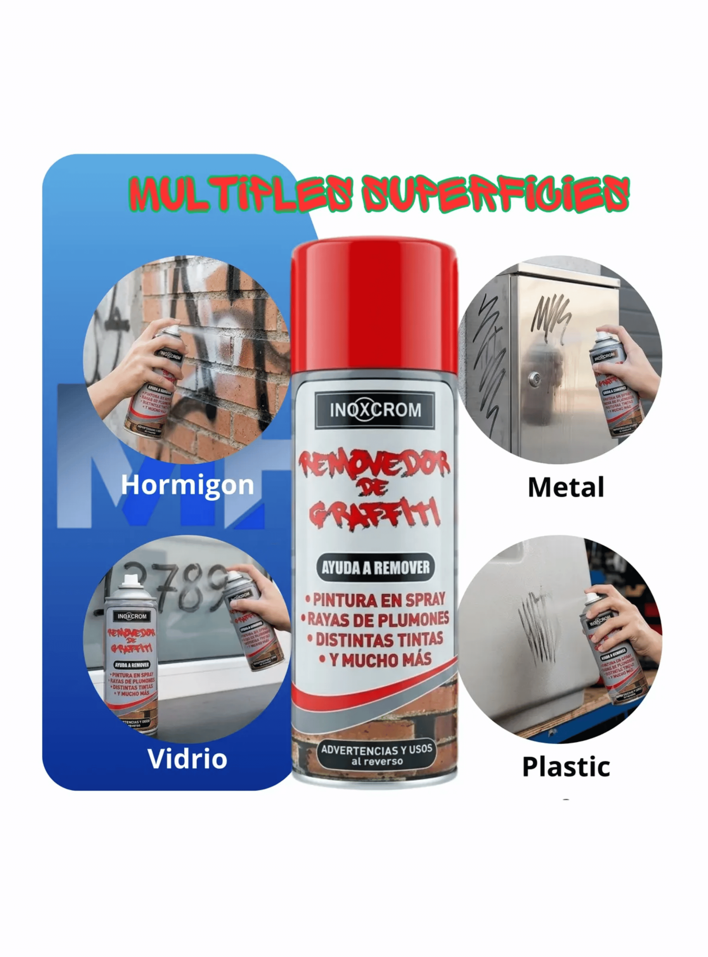 Pack X3 Removedor De Graffiti En Spray Inoxcrom Pintura-6