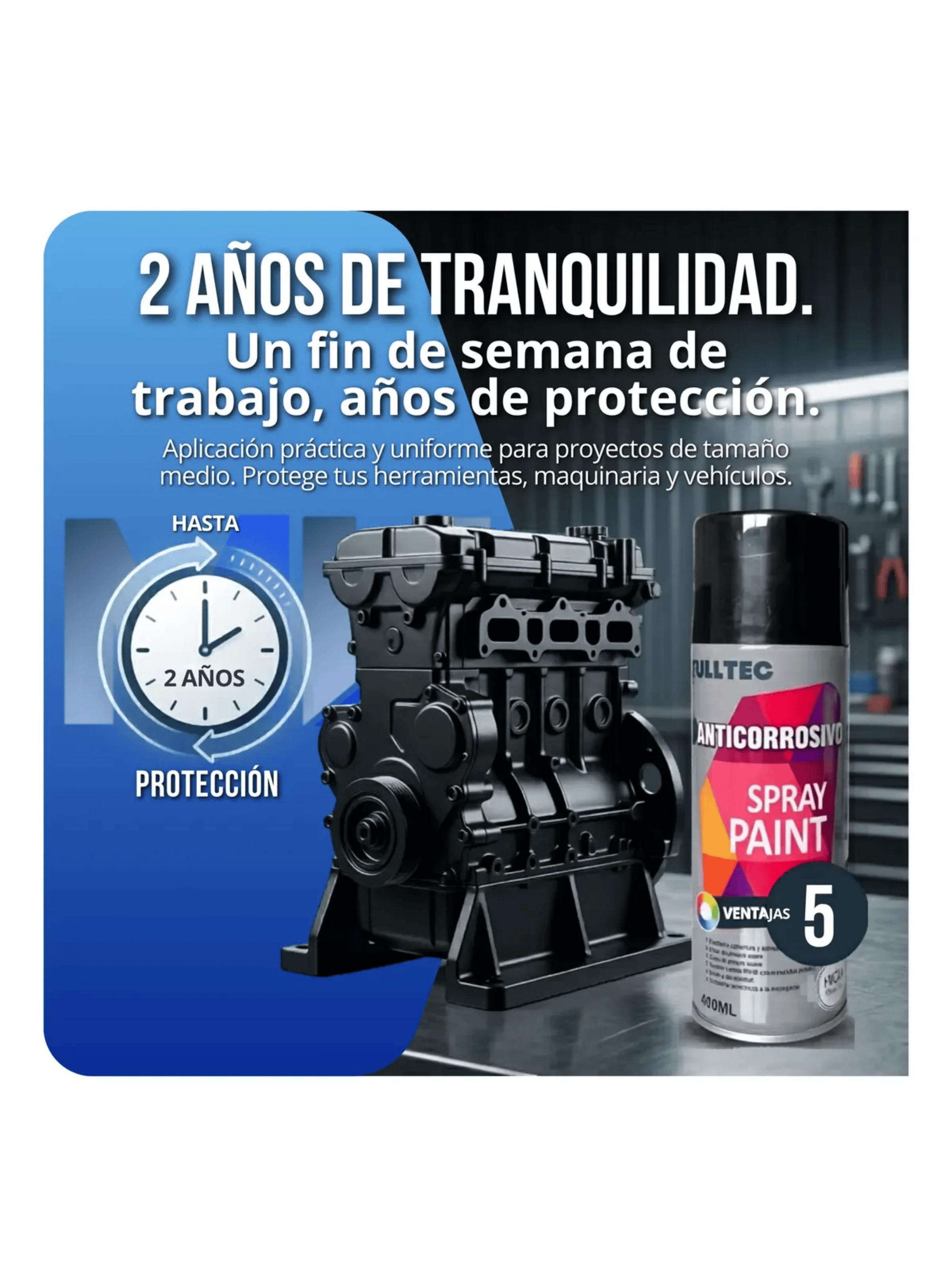 Pack X3 Spray Anticorrosivo Y Antioxidante Fulltec 400ml NEGRO MATE-3
