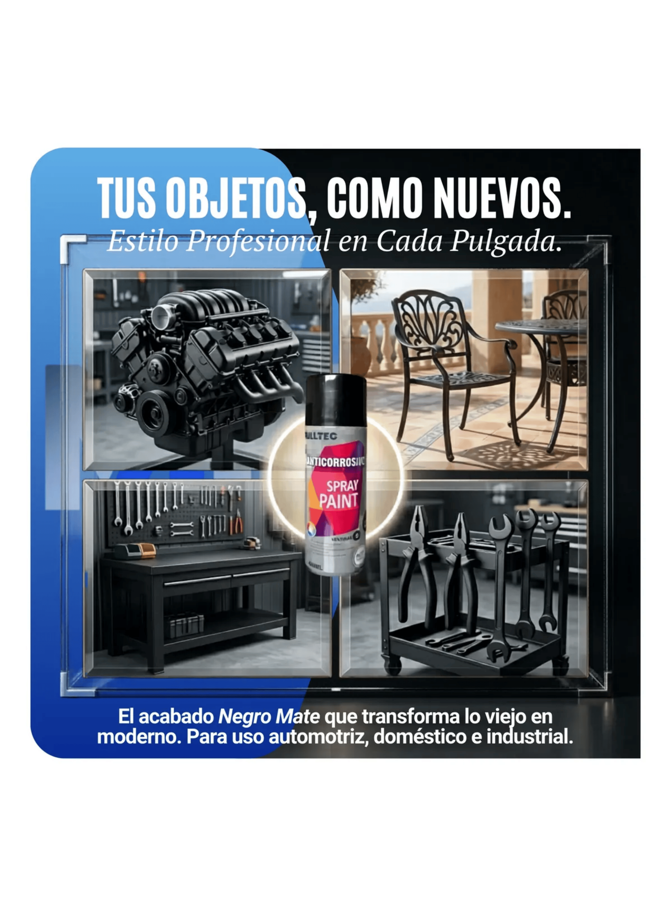 Pack X3 Spray Anticorrosivo Y Antioxidante Fulltec 400ml NEGRO MATE-4