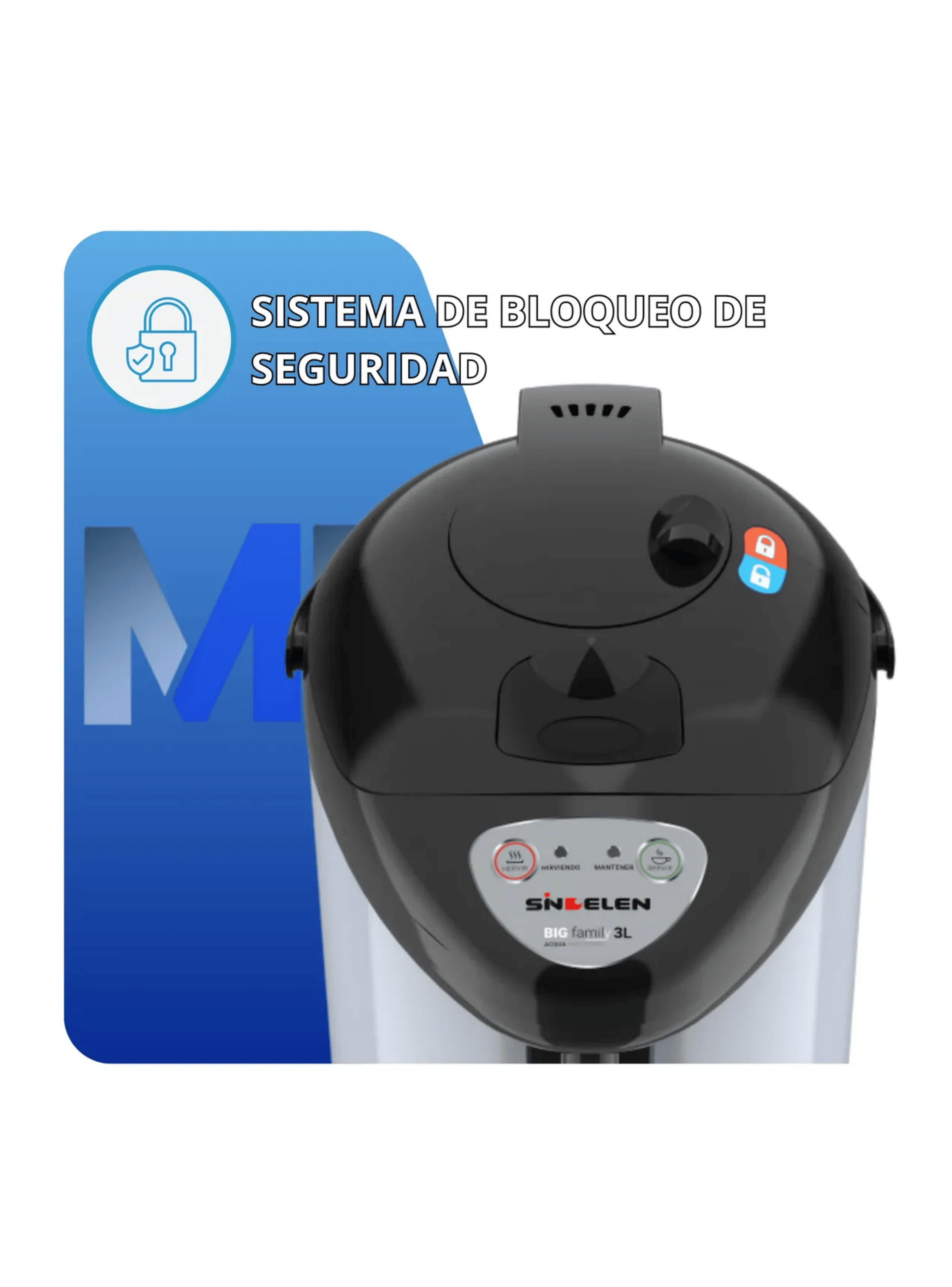 Hervidor Mantenedor Sindelen Acqua 3 Litros Hma 3200si Inox-1