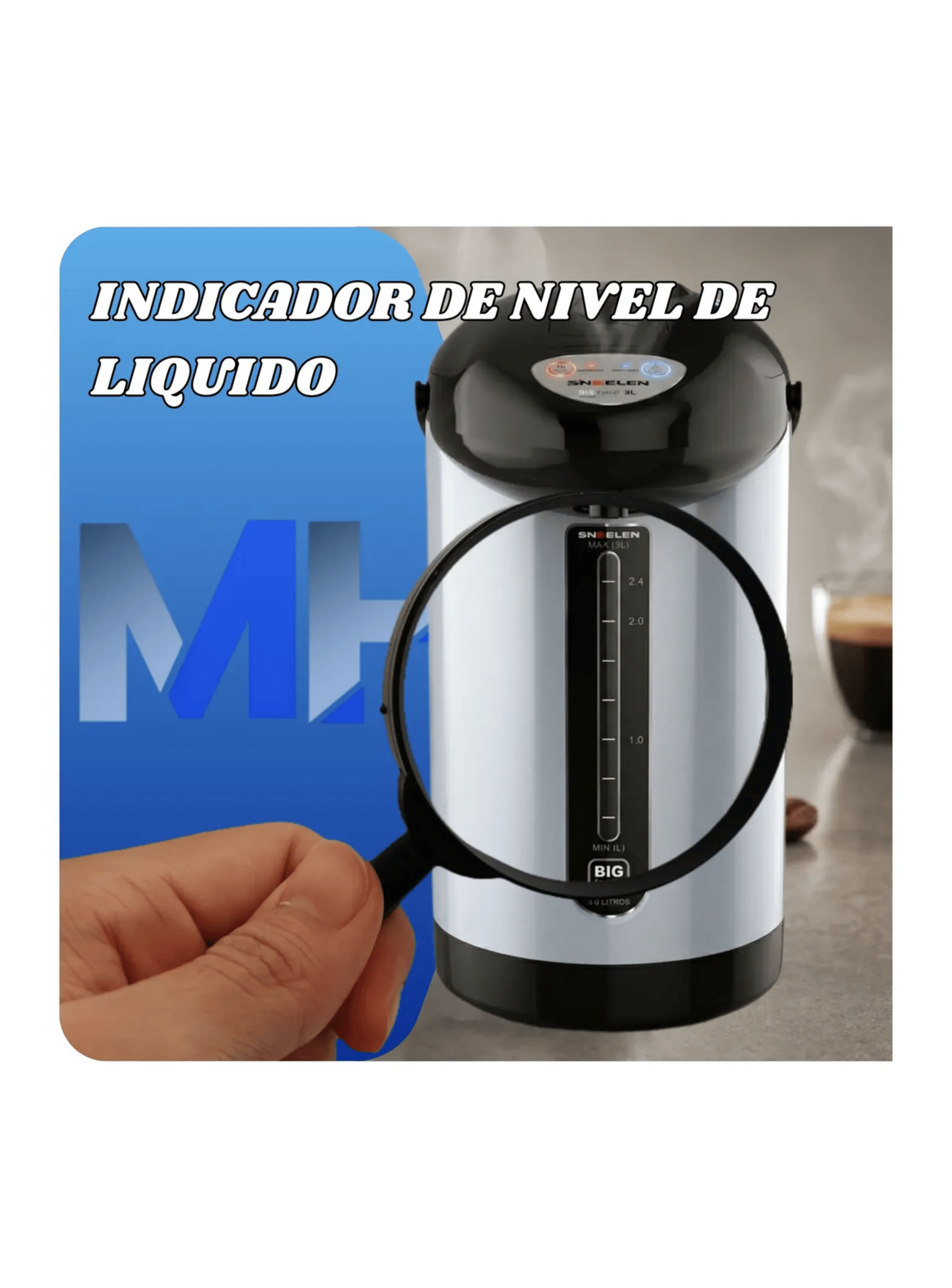 Hervidor Mantenedor Sindelen Acqua 3 Litros Hma 3200si Inox-4