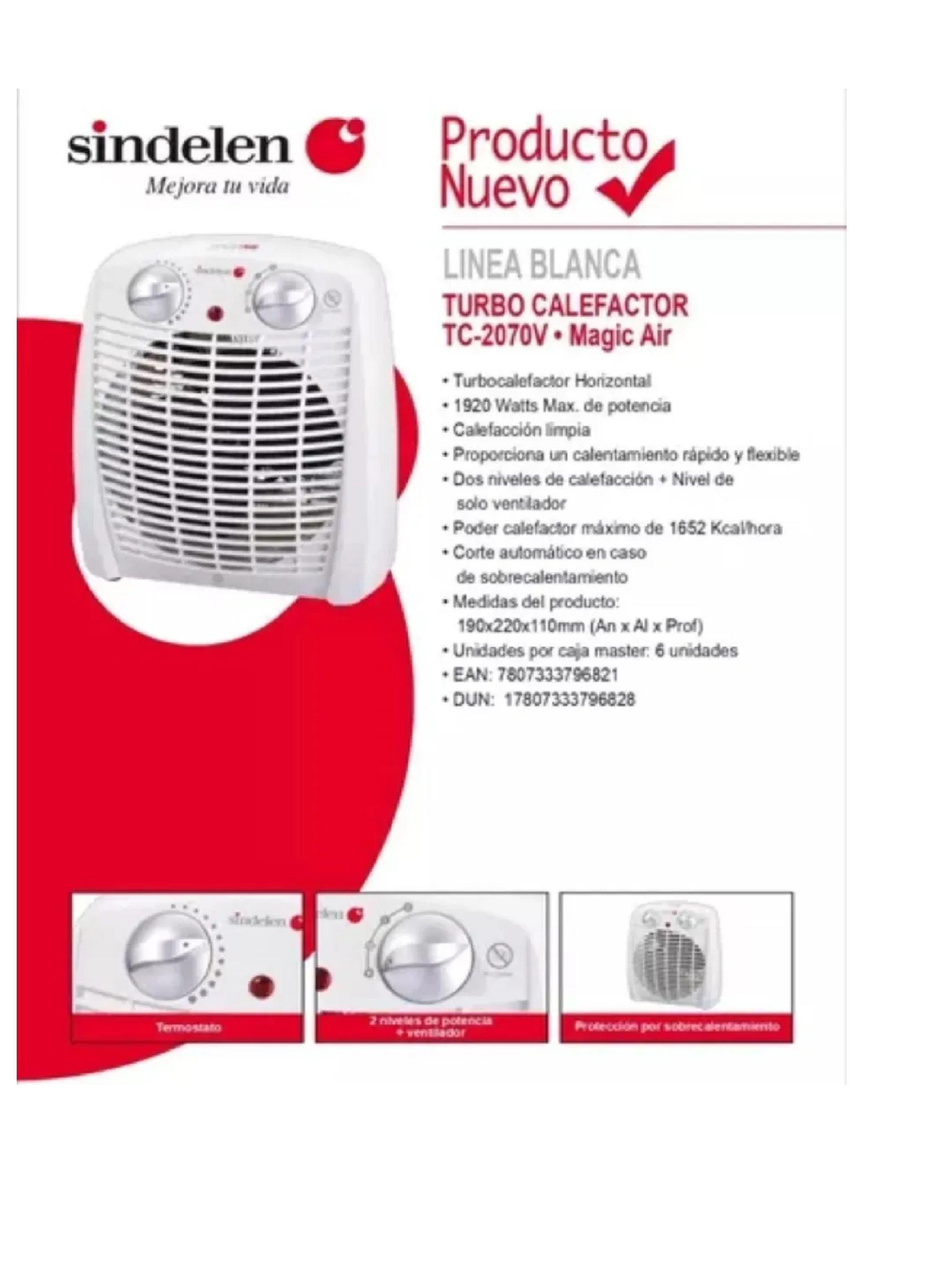 Turbo Calefactor Termoventilador Sindelen Tc-2070v-6