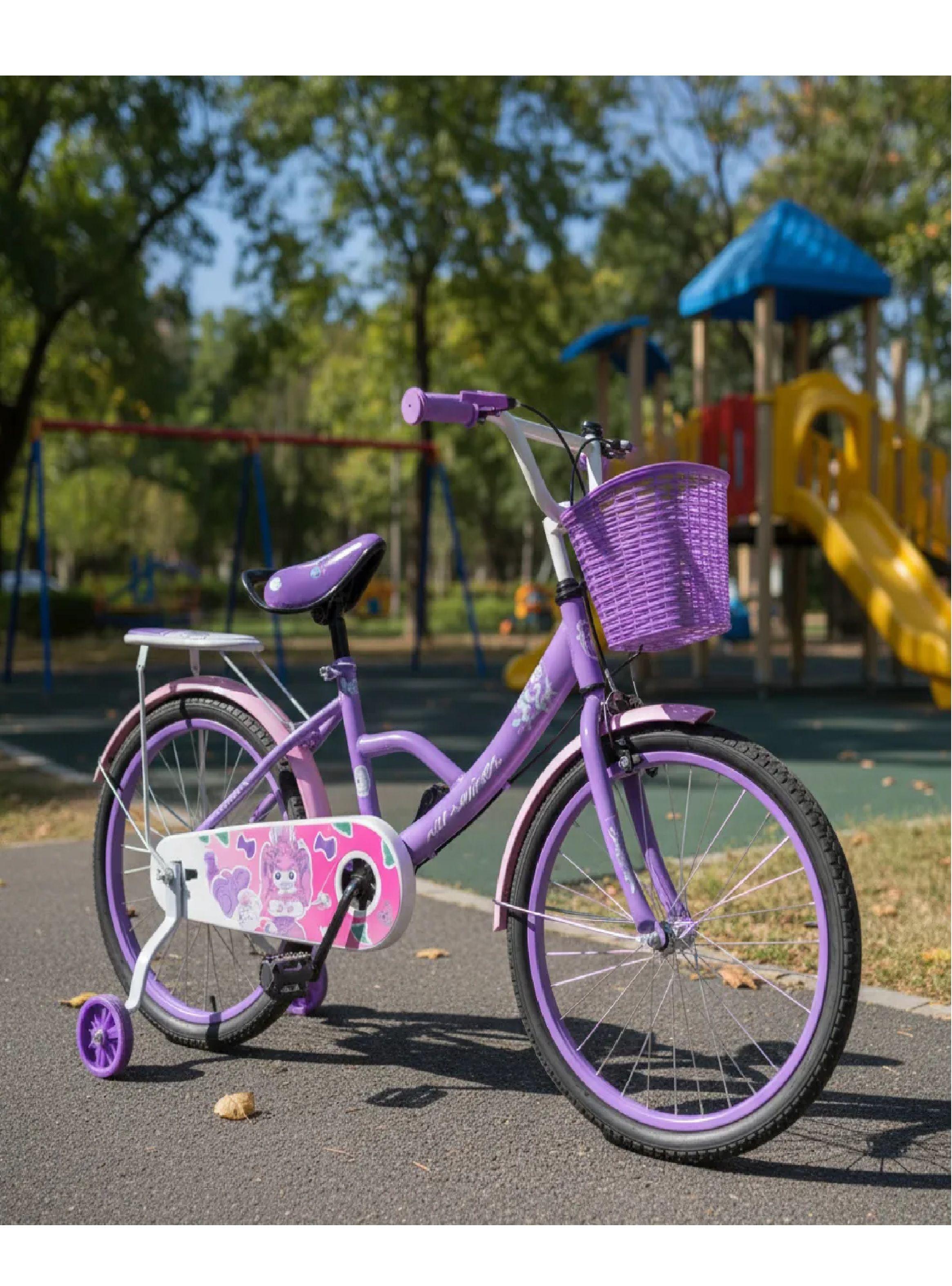 Bicicleta Aro 12 Infantil Con Ruedas De Aprendizaje Violeta-4