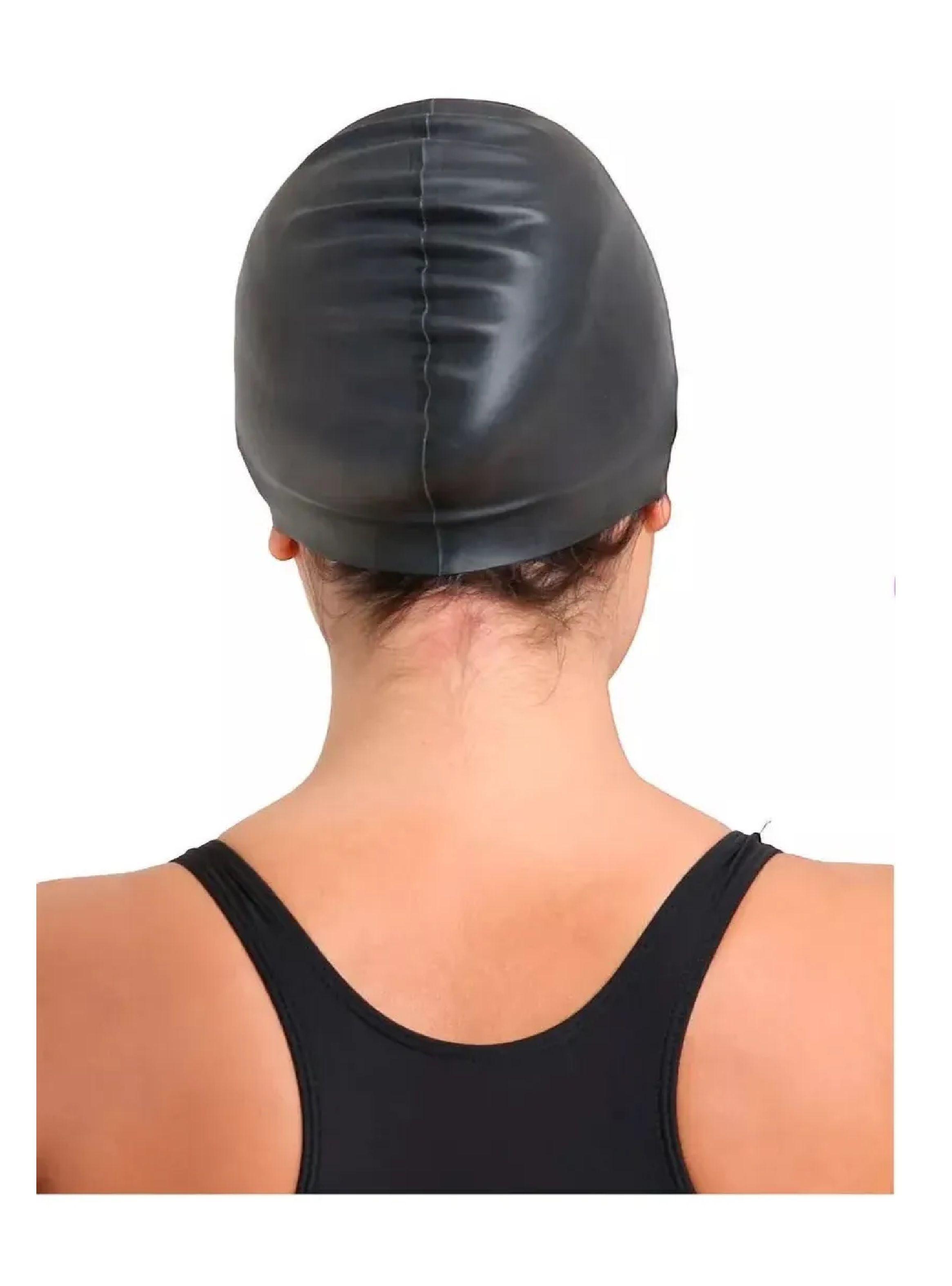 Gorro Natacion De Silicona Negro Adulto Con Funda Guardado-2