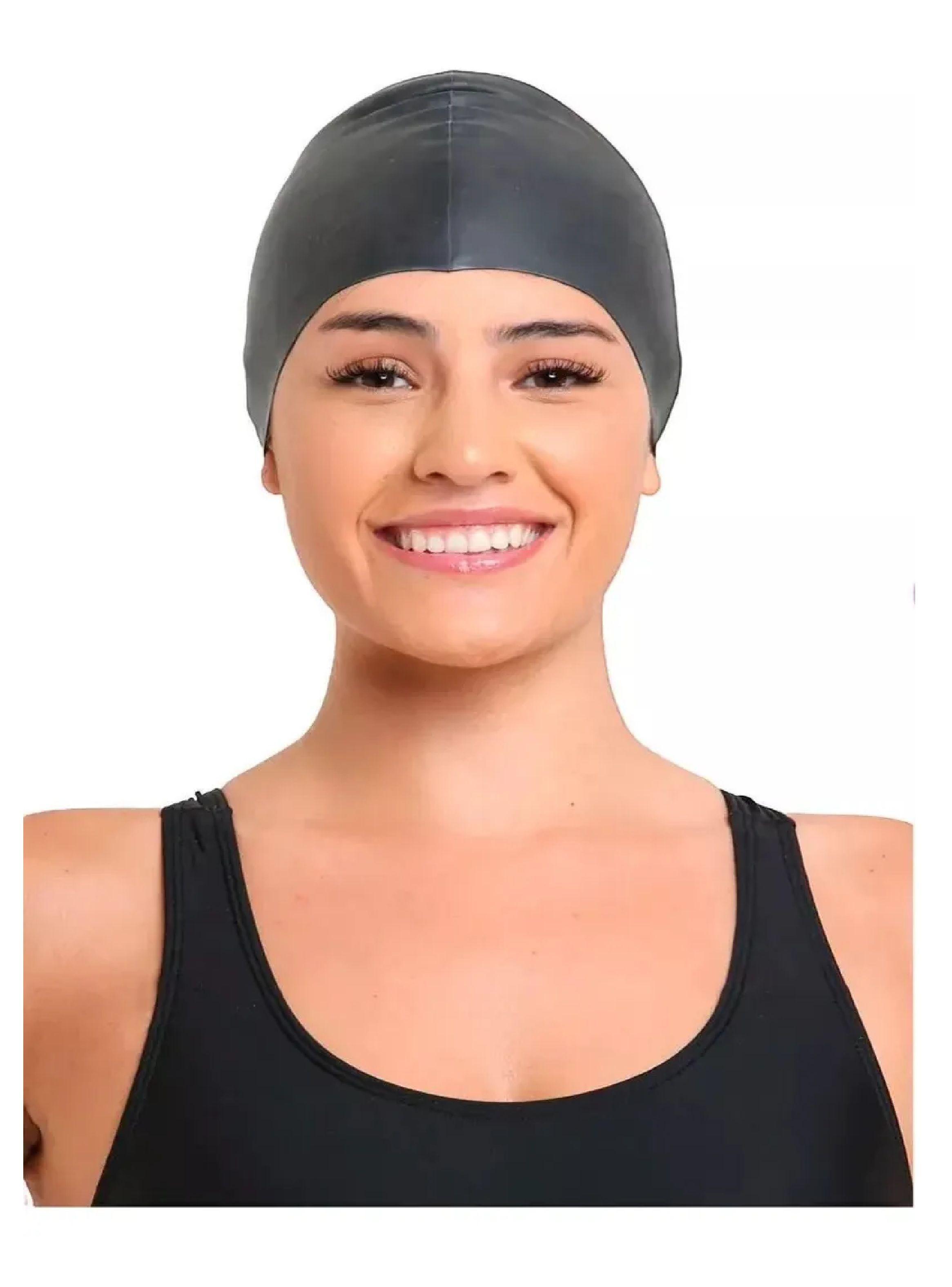 Gorro Natacion De Silicona Negro Adulto Con Funda Guardado-3
