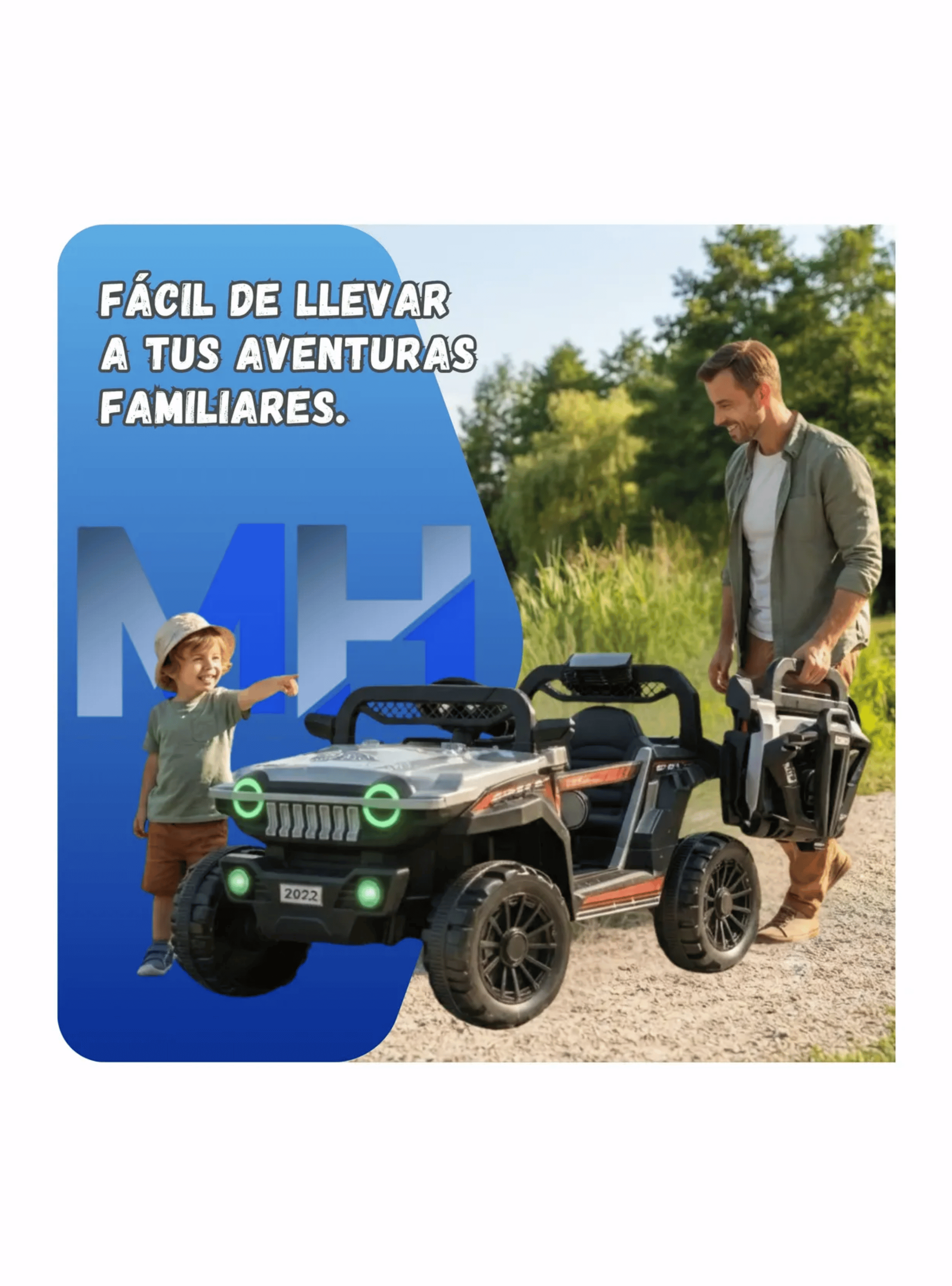 Auto Electrico Jeep Infantil A Bateria Con Luces Mp3 Usb-4