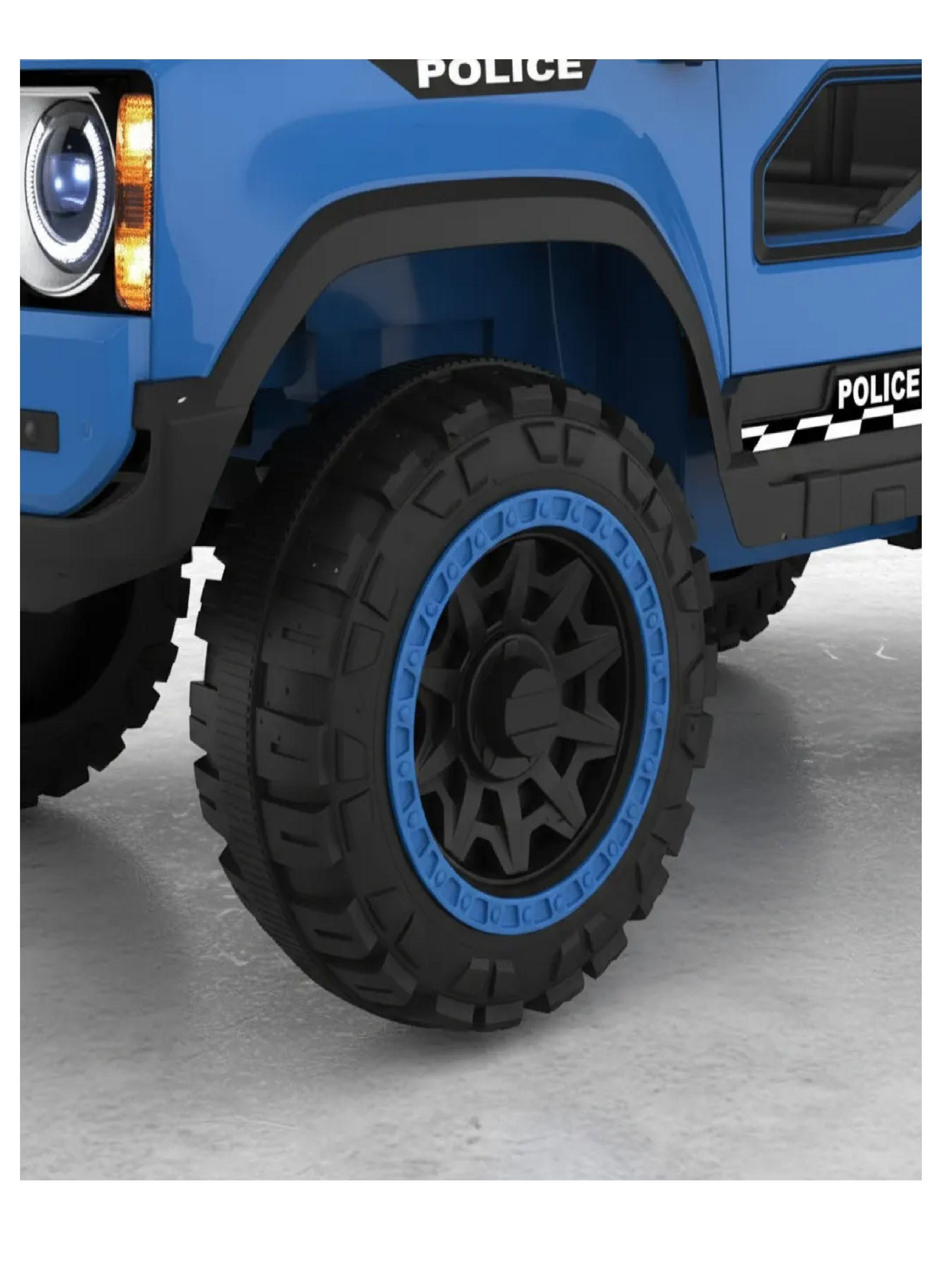 Auto Electrico Police 12v 2 Motores Aventura Y Seguridad Azul-1