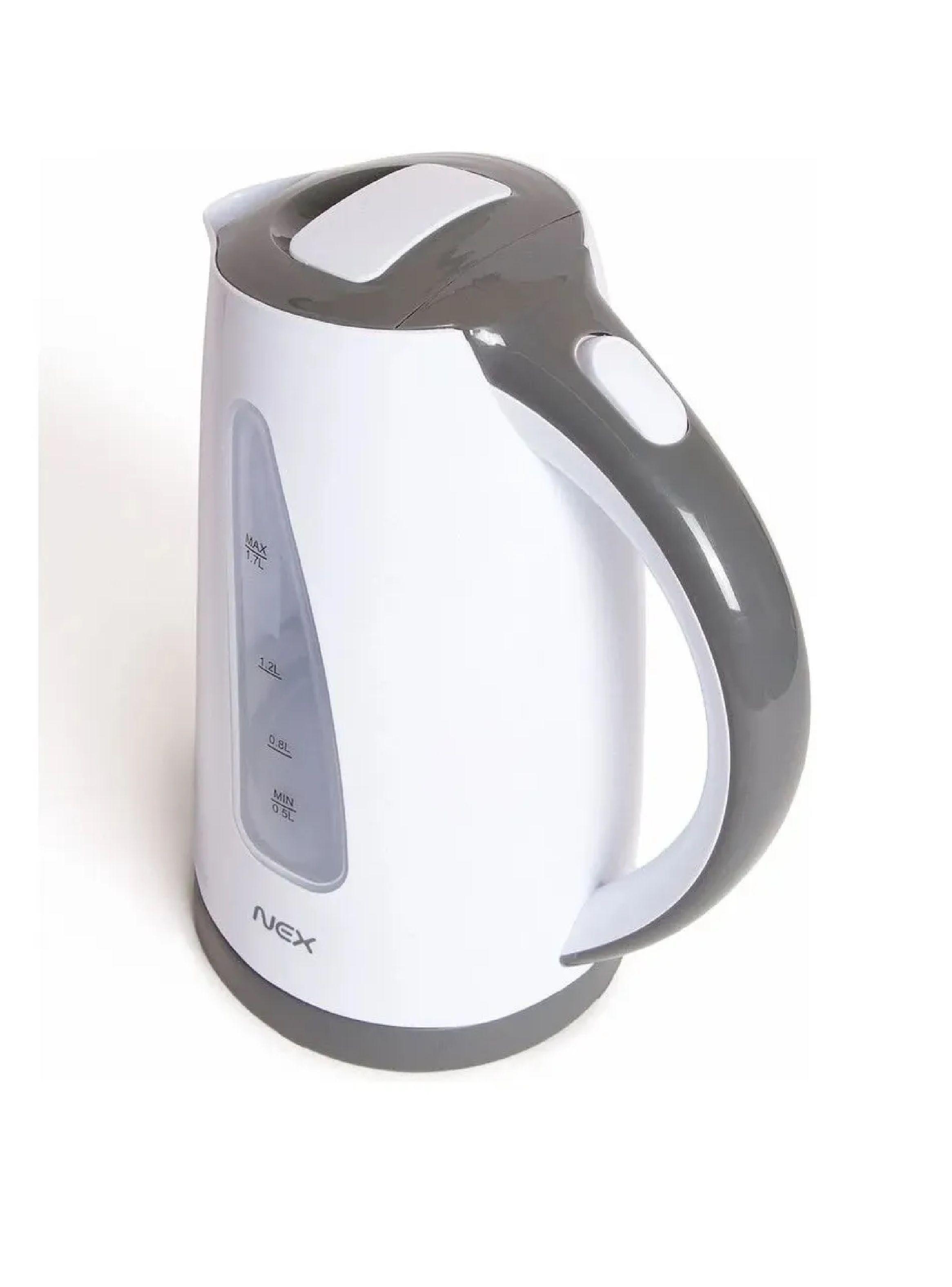 Hervidor Agua 1.7 Litros Nex Plastico Blanco Con Bloqueo-1