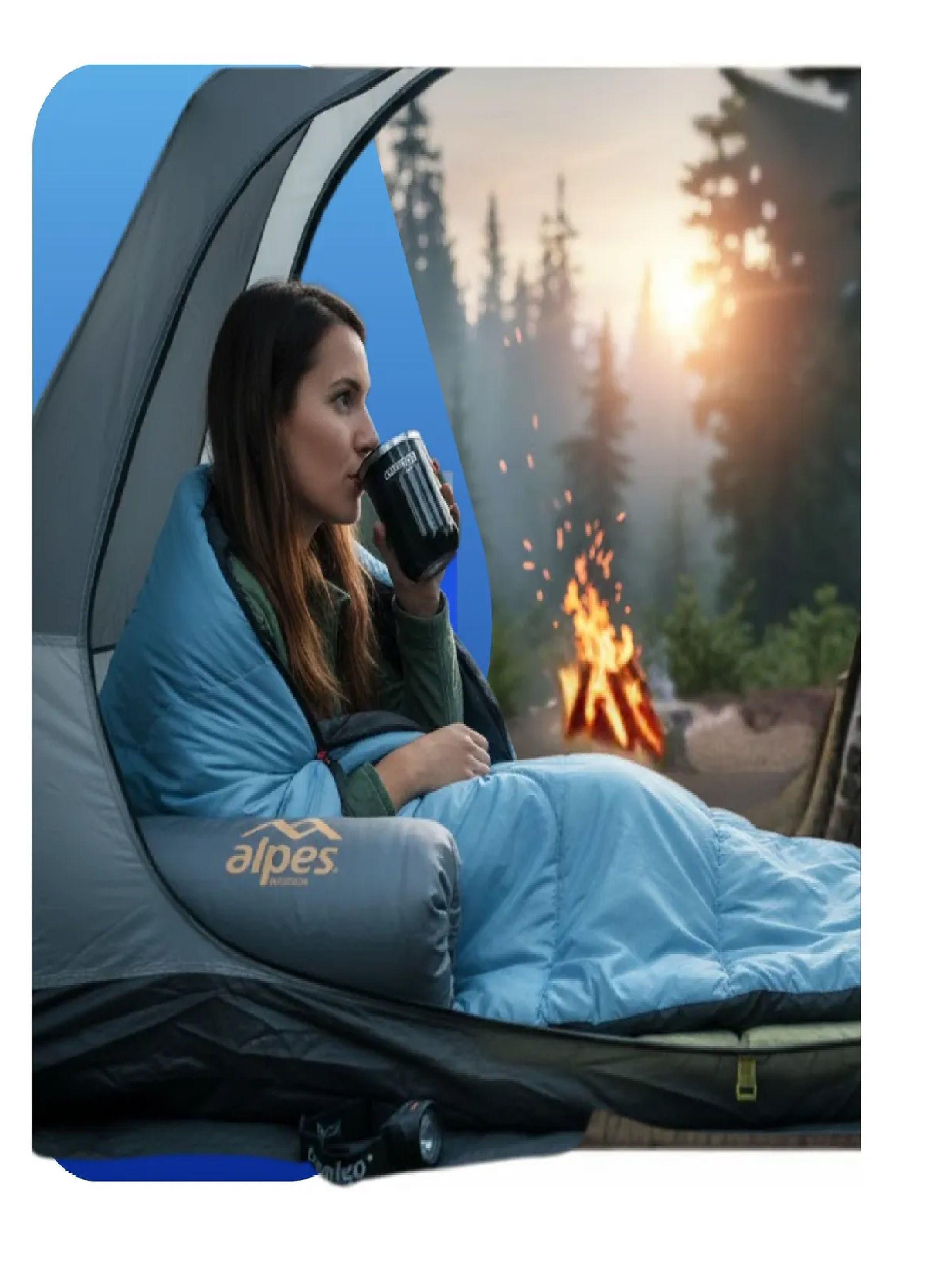 Saco De Dormir Sobre Rectangular 10/25°c 1.83x35 Azul Alpes-5