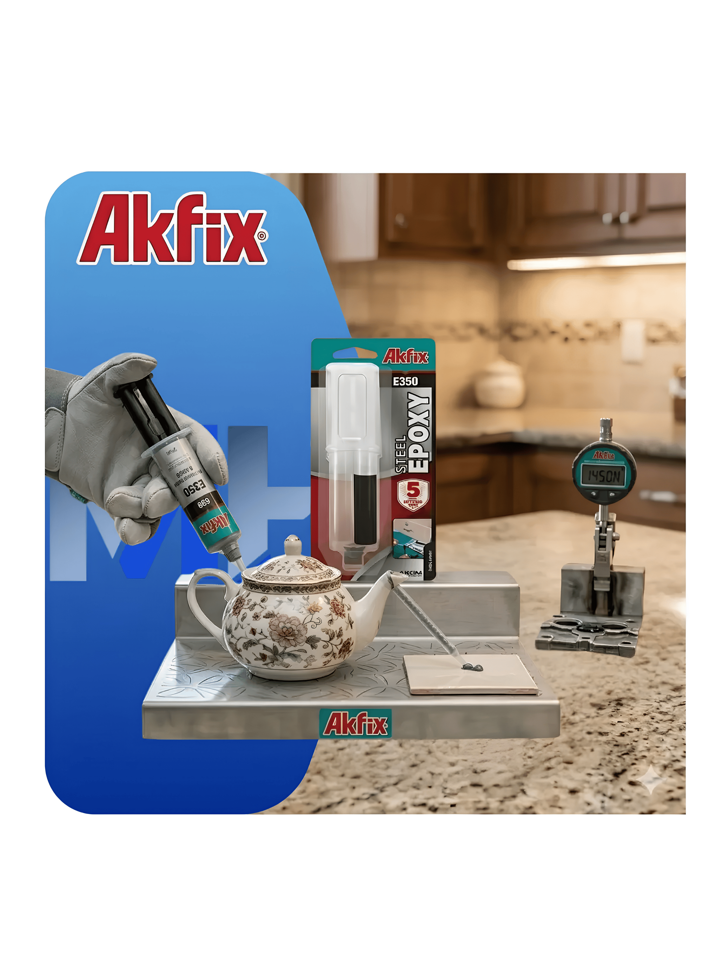 Pack X 6 Adhesivo Epoxi Acero Akfix E350 Jeringa 25ml-3