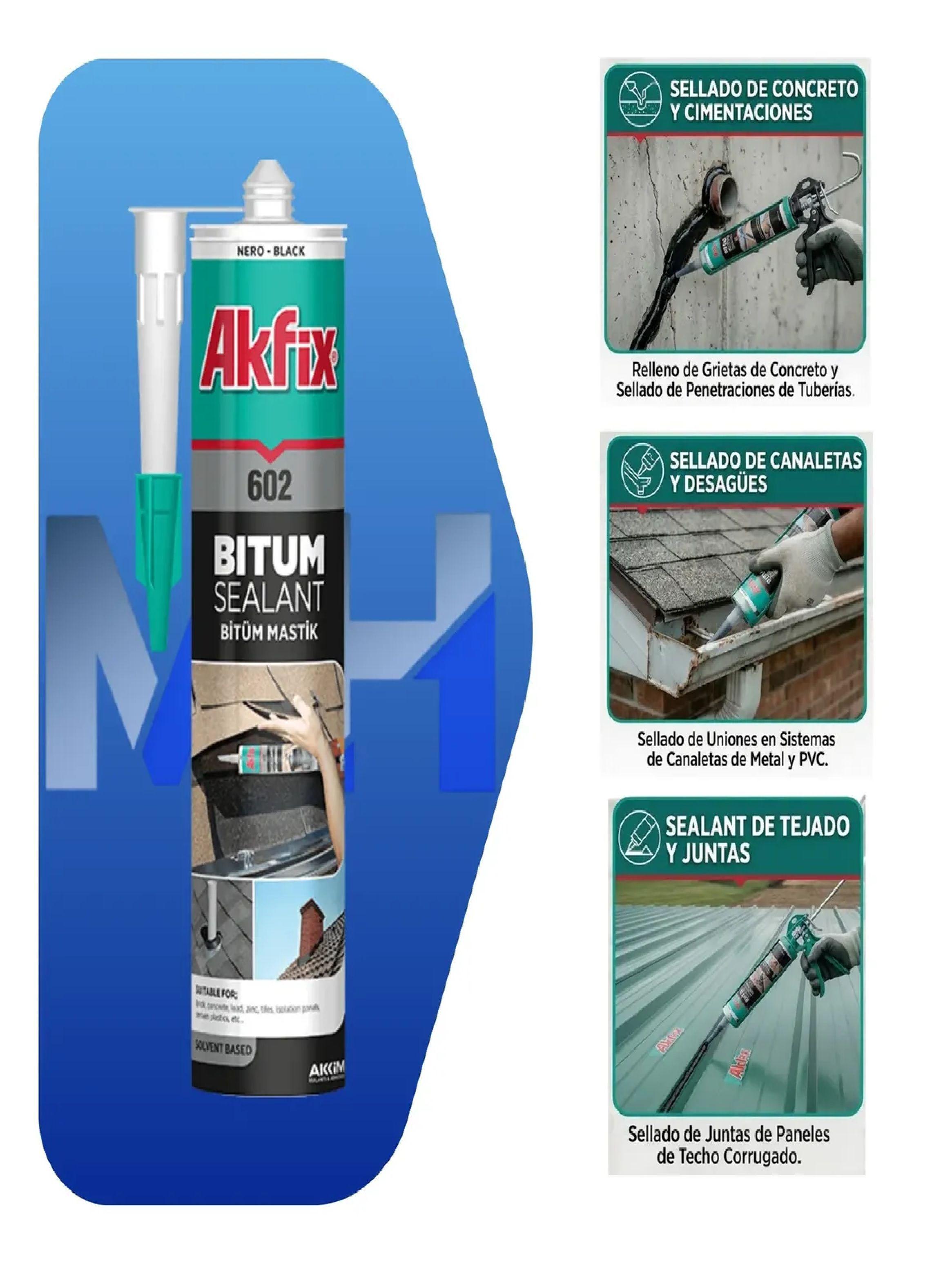 Pack 3 Sellador Bituminoso Asfaltico Akfix 602 Techos Humedo-3