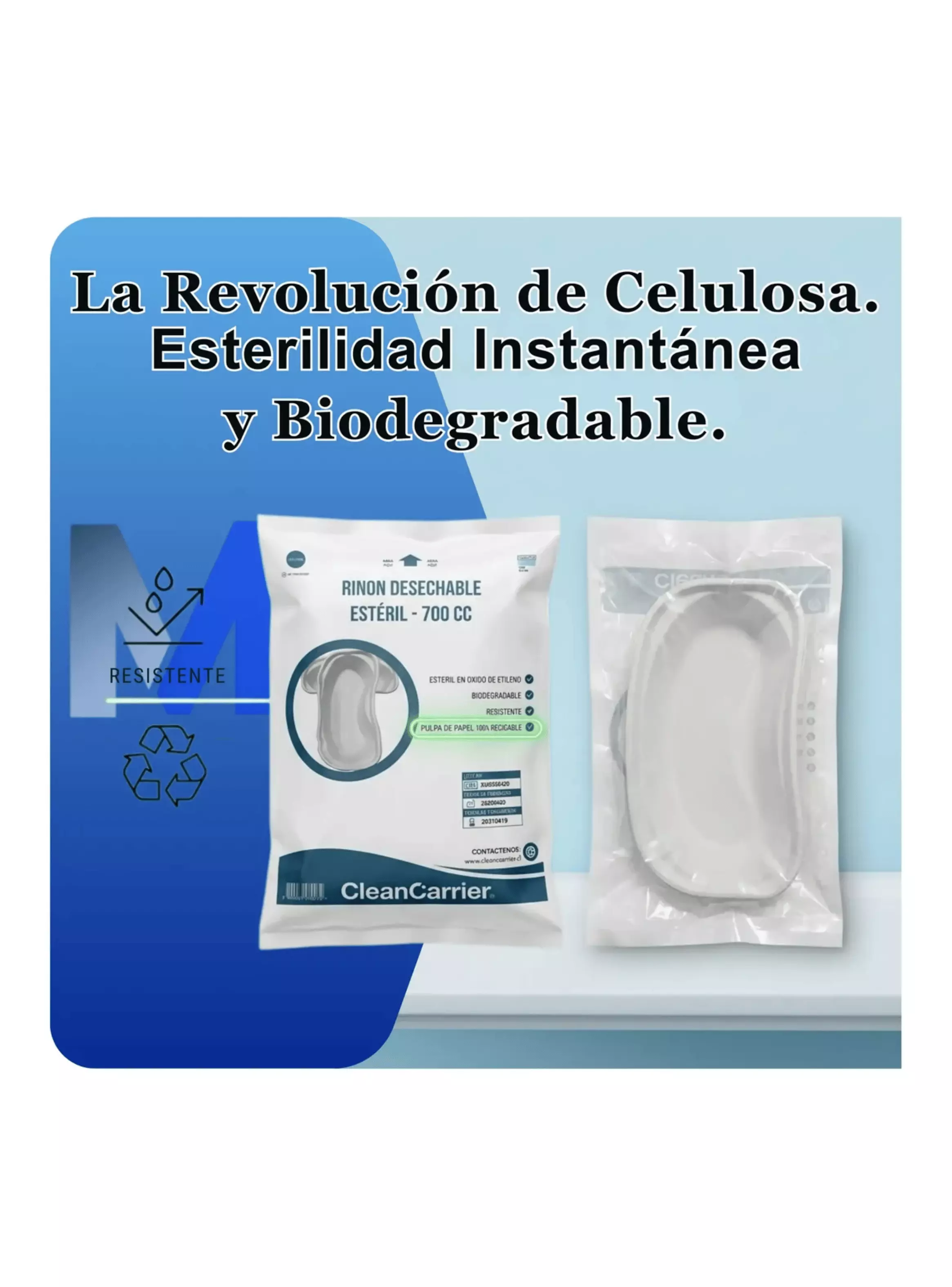 Pack X25 Rinon Desechable Esteril 700cc Cleancarrier Bandeja-6